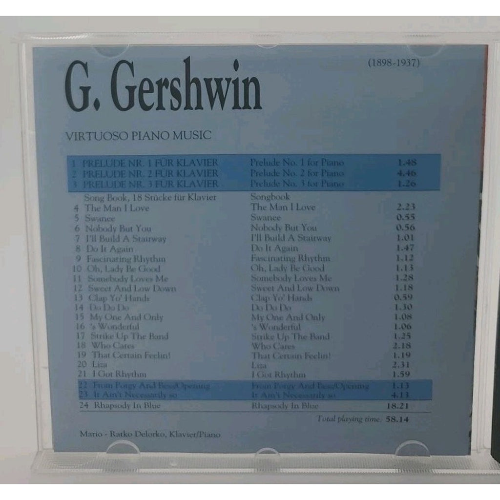 Virtuoso Piano Music by Gershwin, George, Ratko Delorko, (CD, 1997)