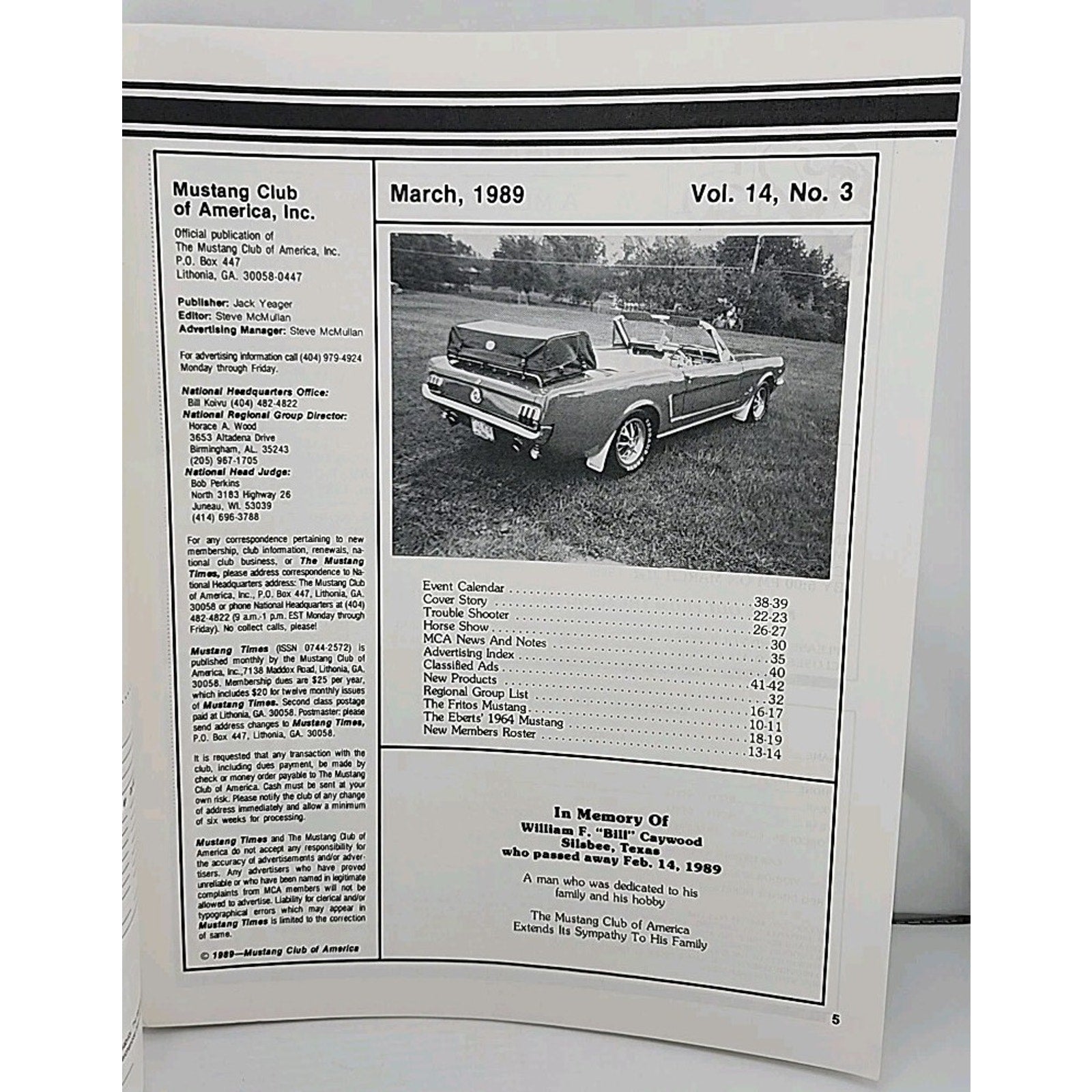 Mustang Times Volume 13 No 3 March 1989