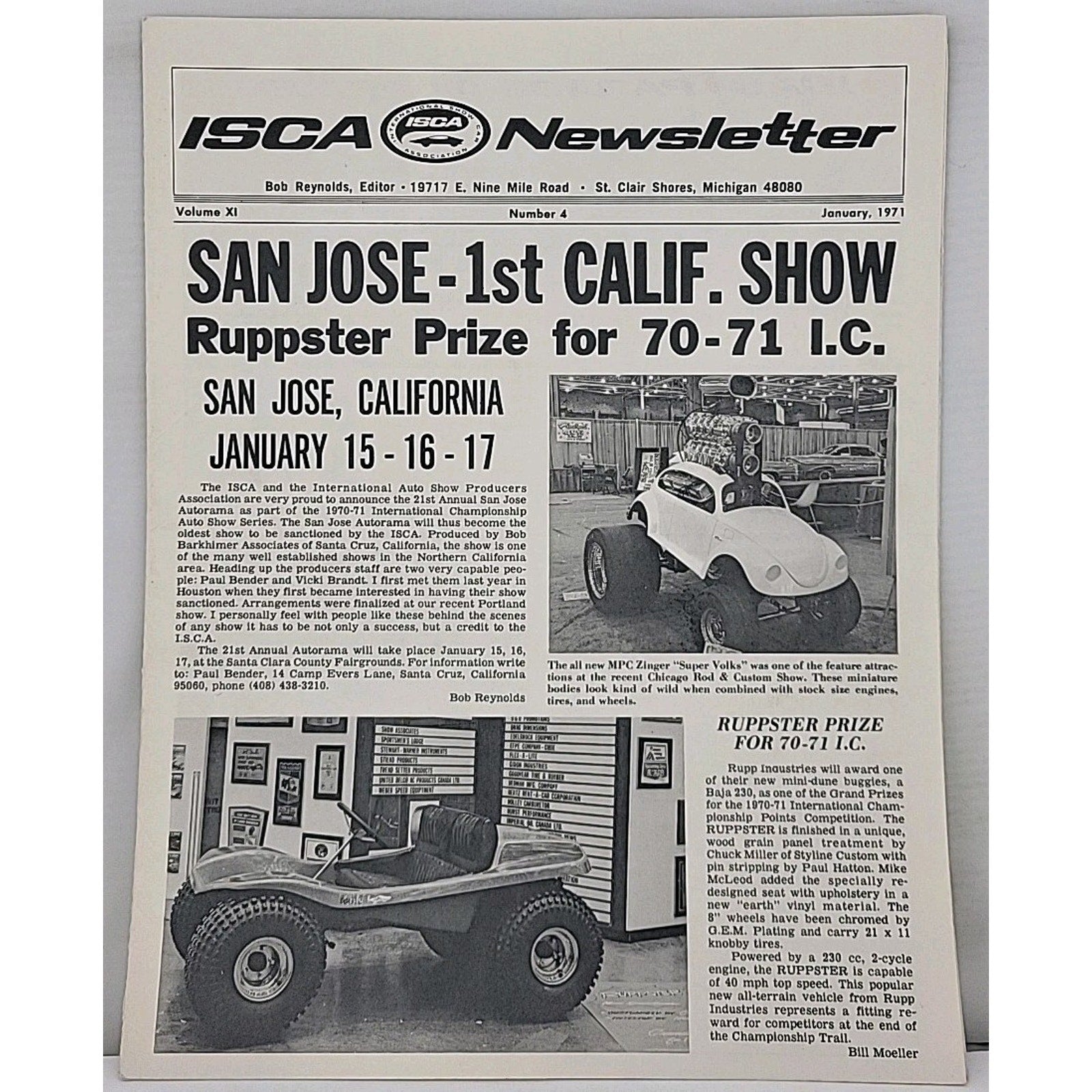 ISCA Newsletter January 1971 Volume XI Number 4