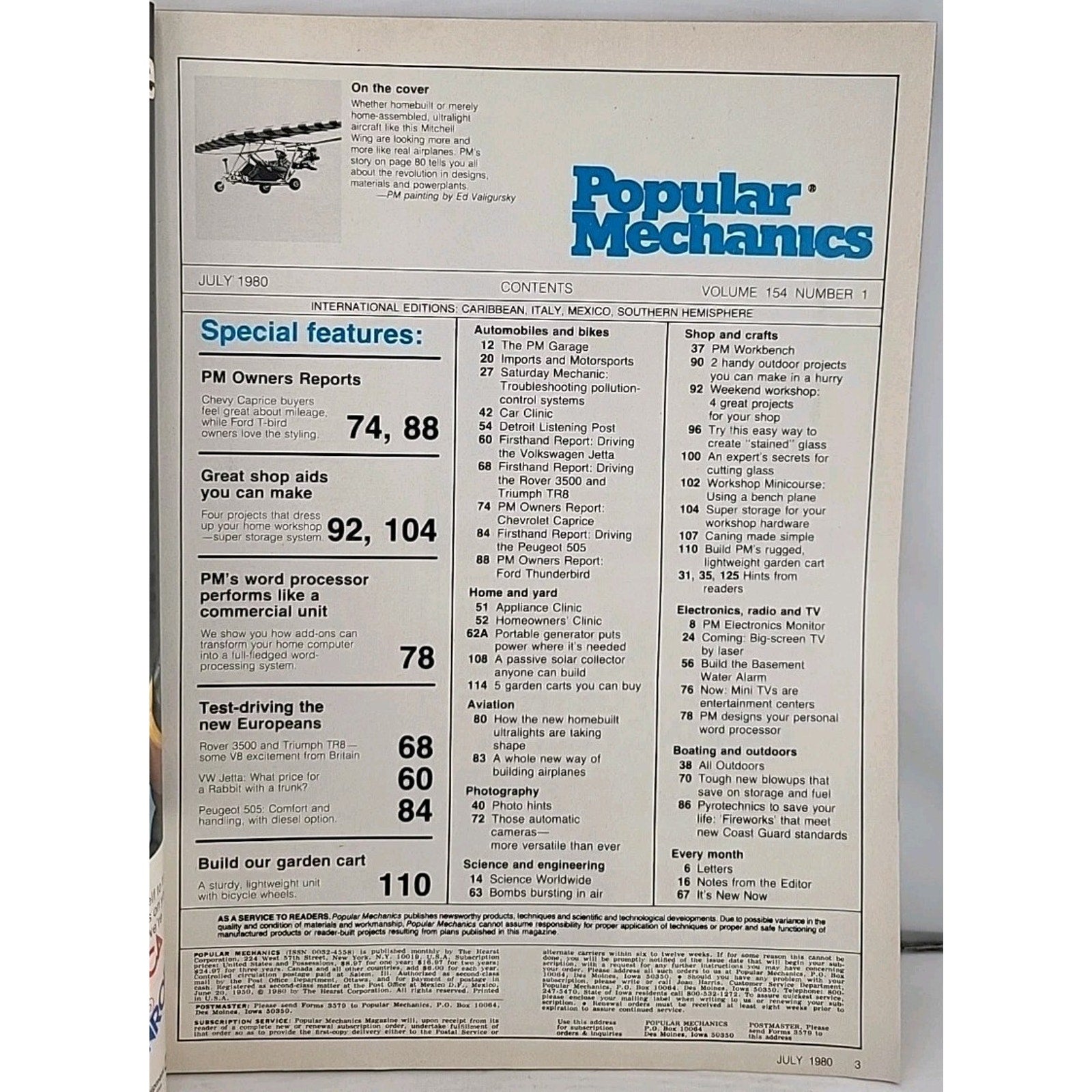 Popular Mechanics Magazine - July 1980 - Volume 154 Number 1