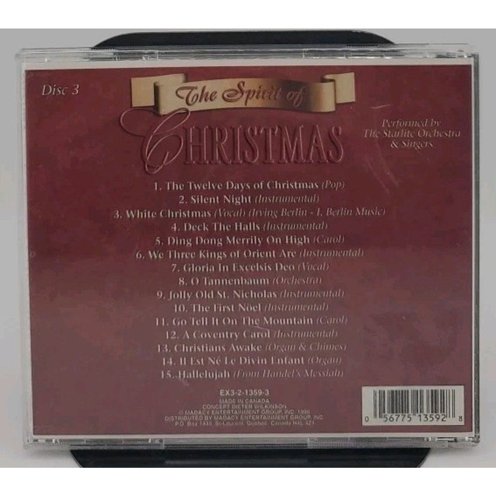 The Spirit of Christmas Disc 3 (CD, Madacy) Starlite Orchestra & Singers