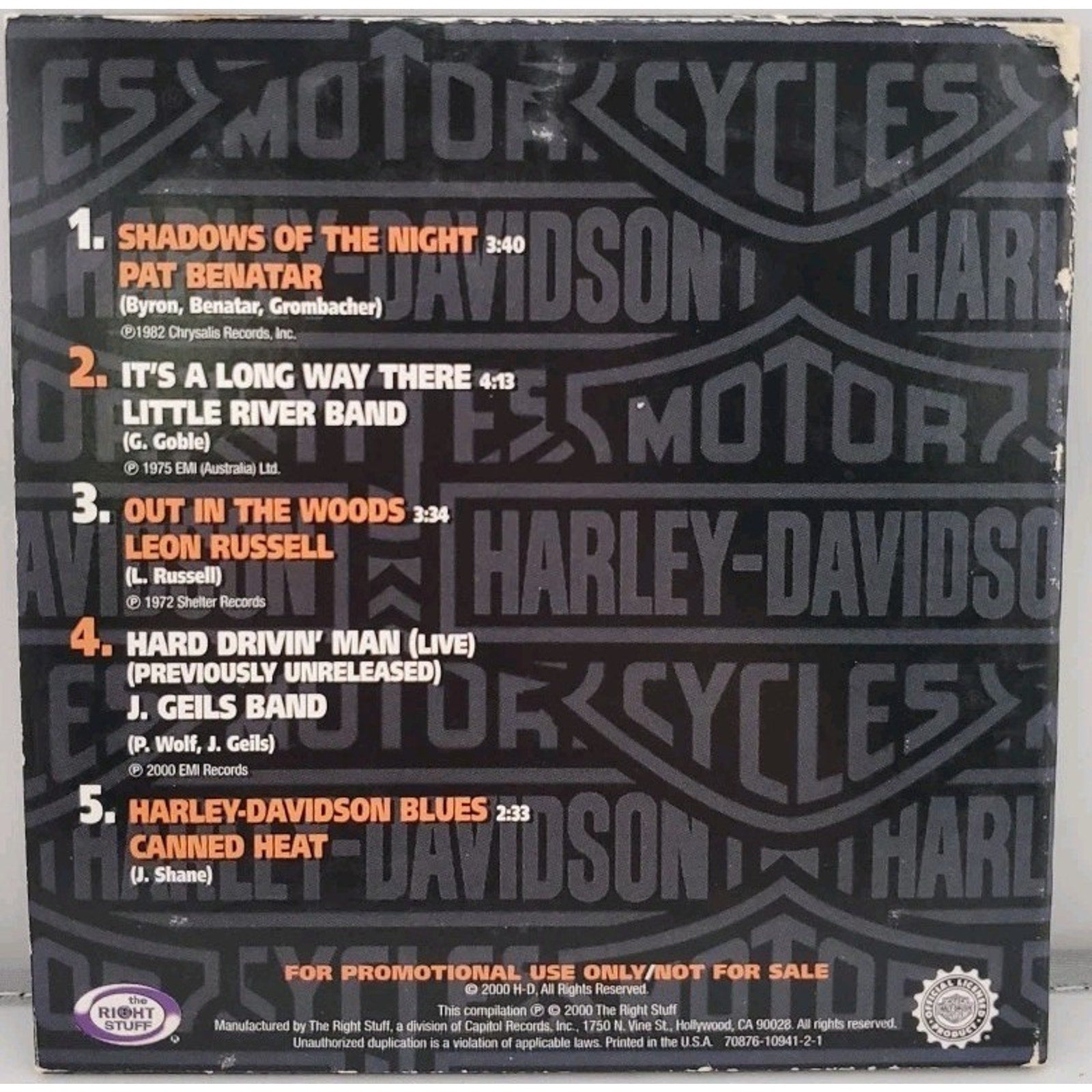 Legendary Harley-Davidson Road Songs by Various Artists (CD, Nov-2000, The Right
