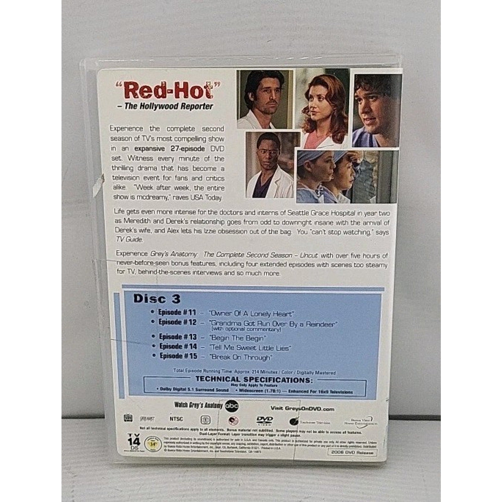 Gray's Anatomy Disc 3: Season 2 - Episodes 11-15 DVD