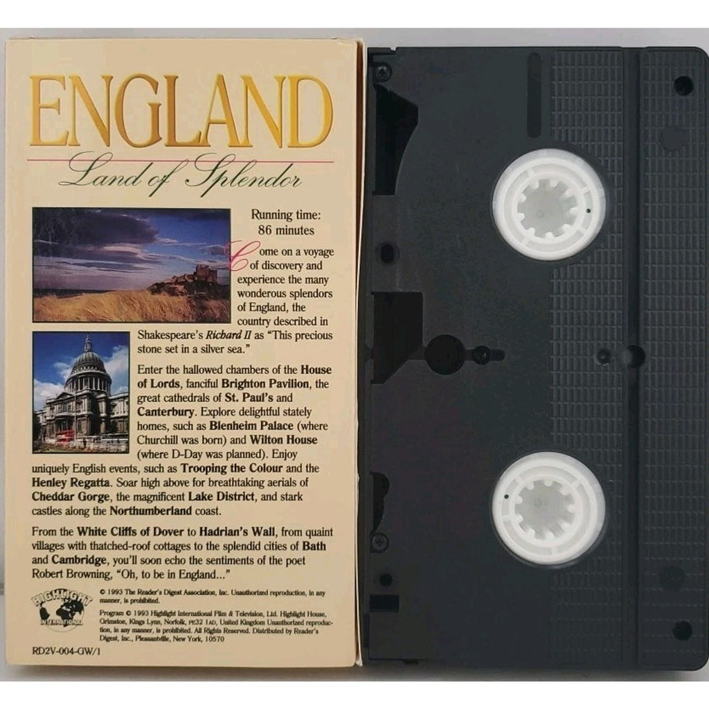 England: Land Of Splendor (VHS, 1993, Documentary)