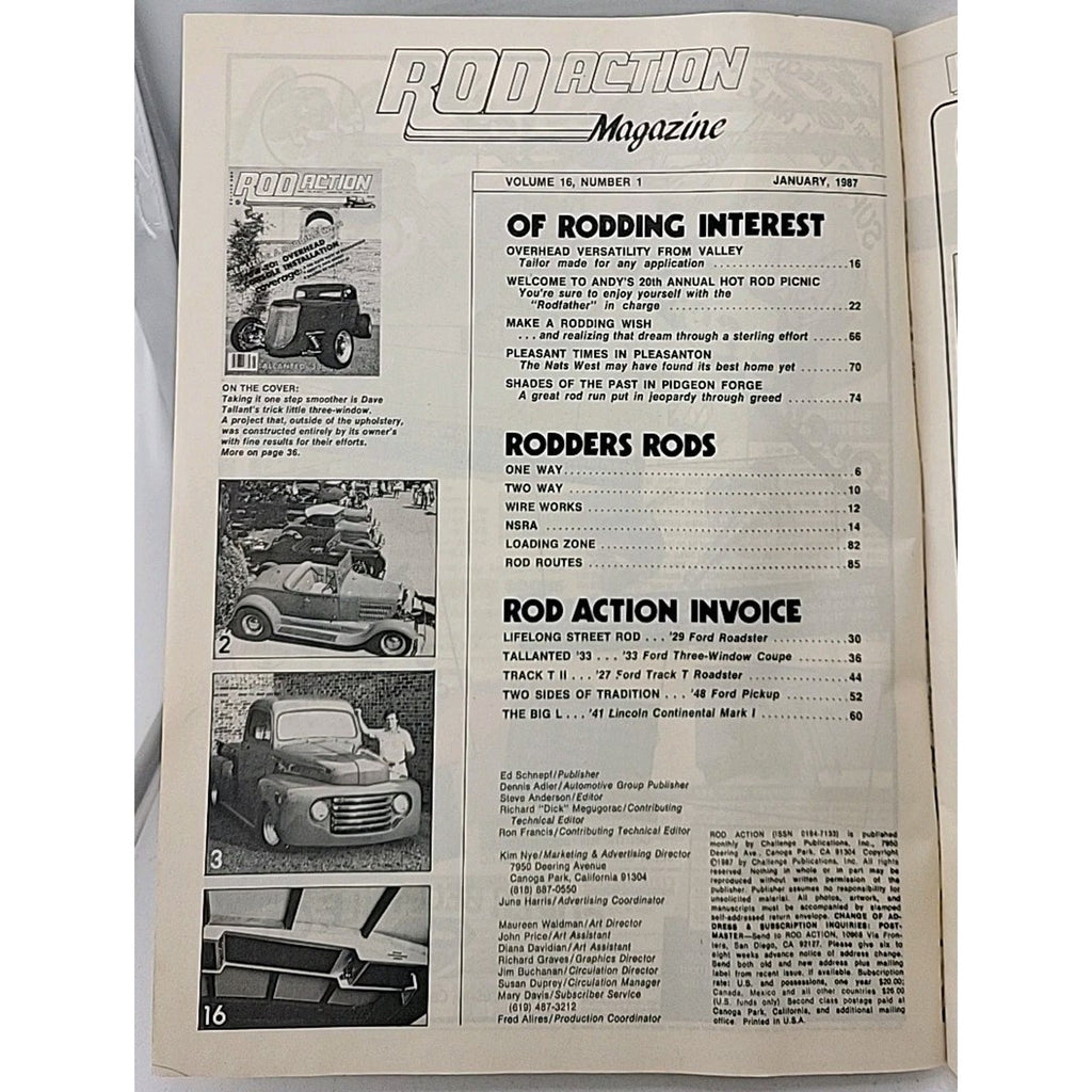 Rod Action Magazine January 1987 Vol. 16 No. 1