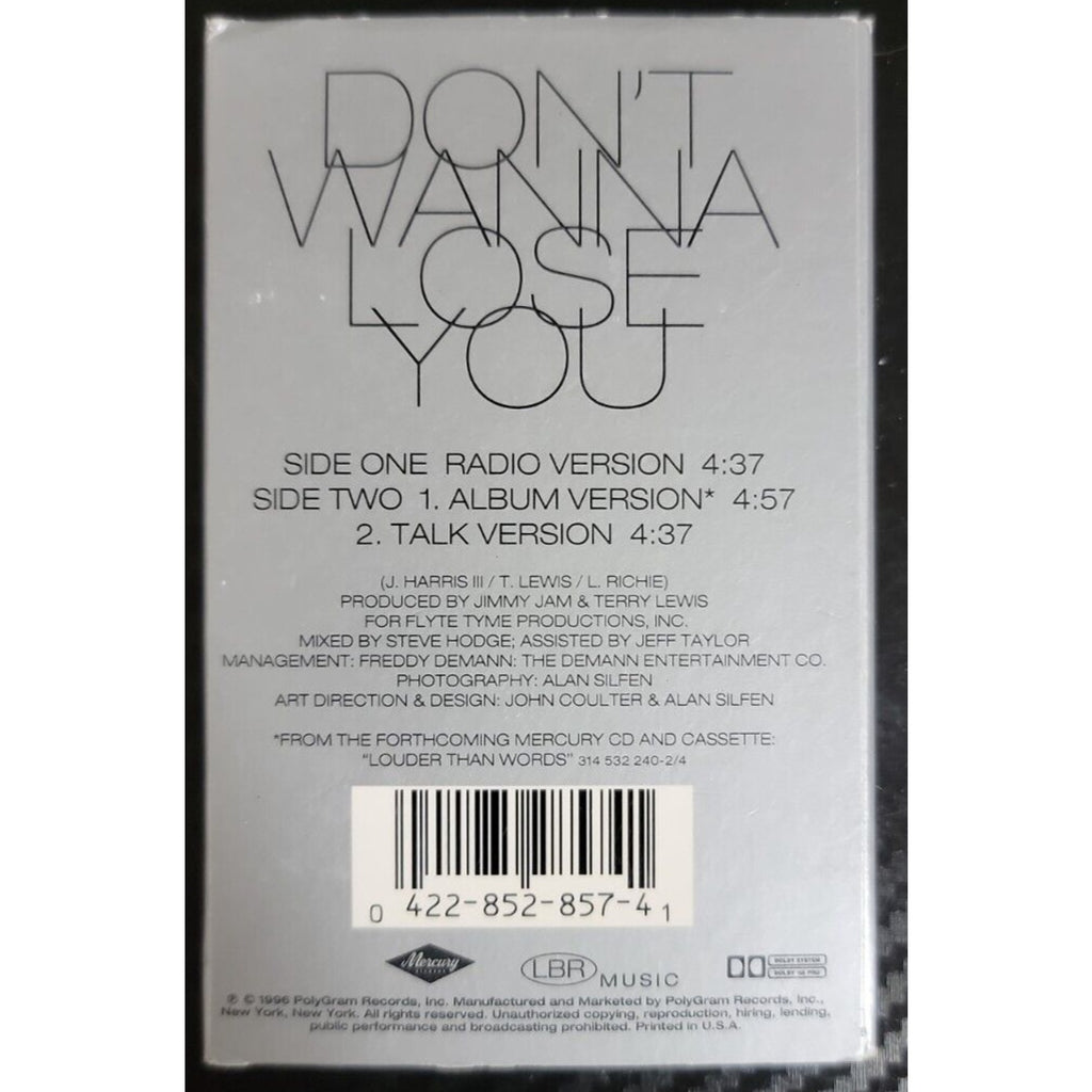 Don't Wanna Lose You [#2] [Single] by Lionel Richie (Cassette,Mar-1996,PolyGram)