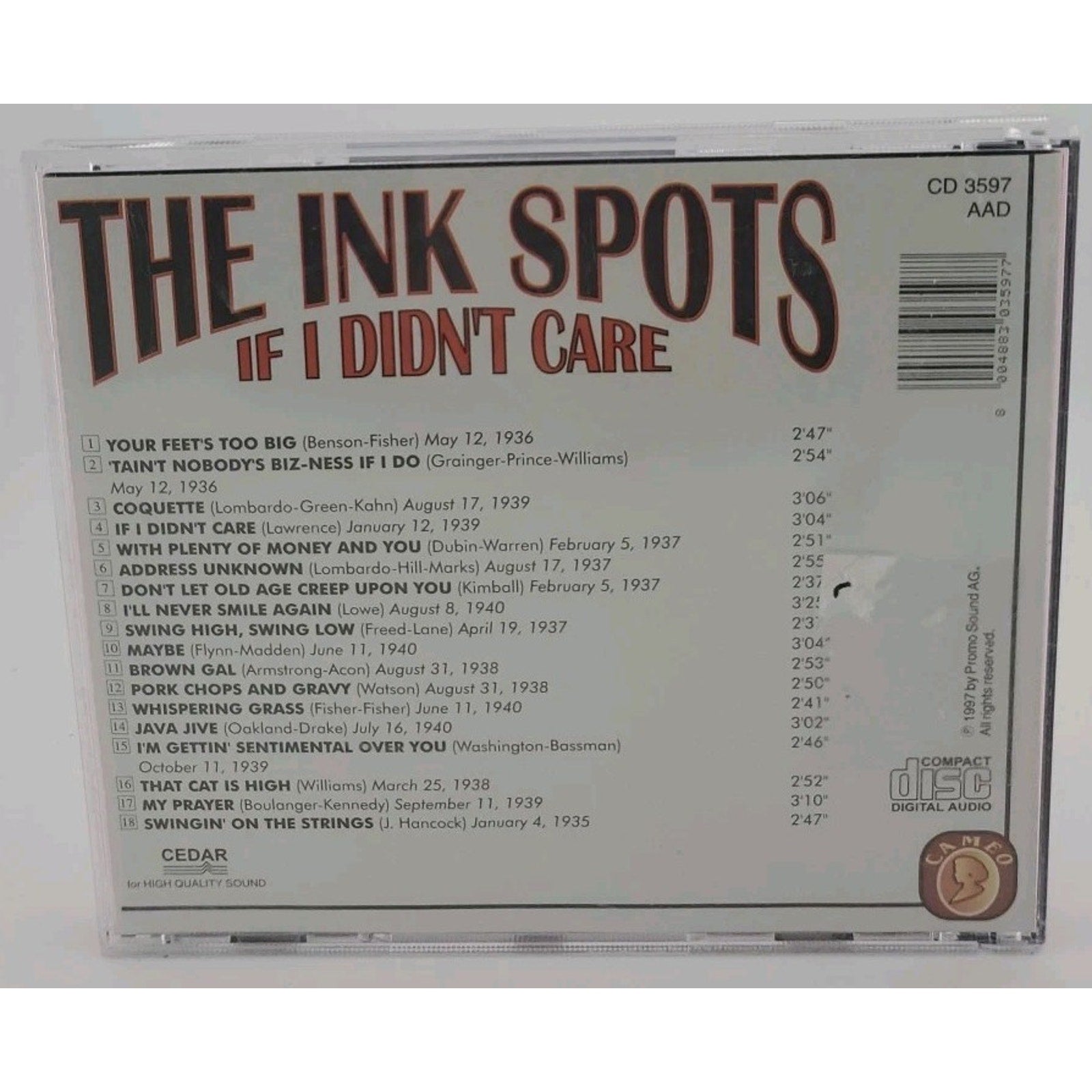 If I Didn't Care by The Ink Spots (CD, 1997)
