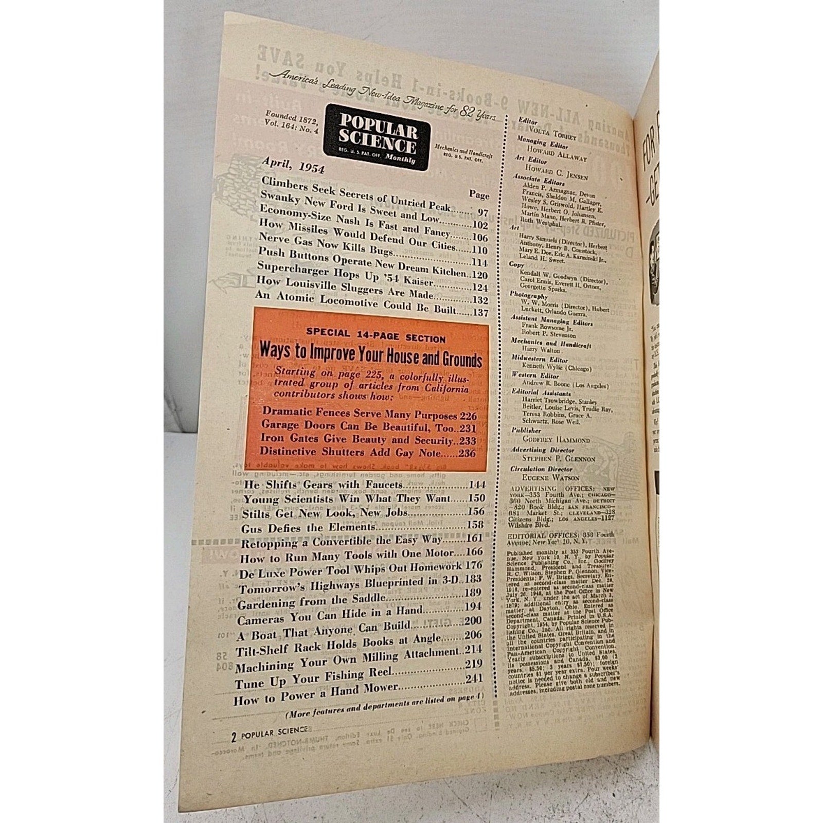 Popular Science Monthly - Mechanics-Autos-Homebuilding - April 1954 - Vol.164...