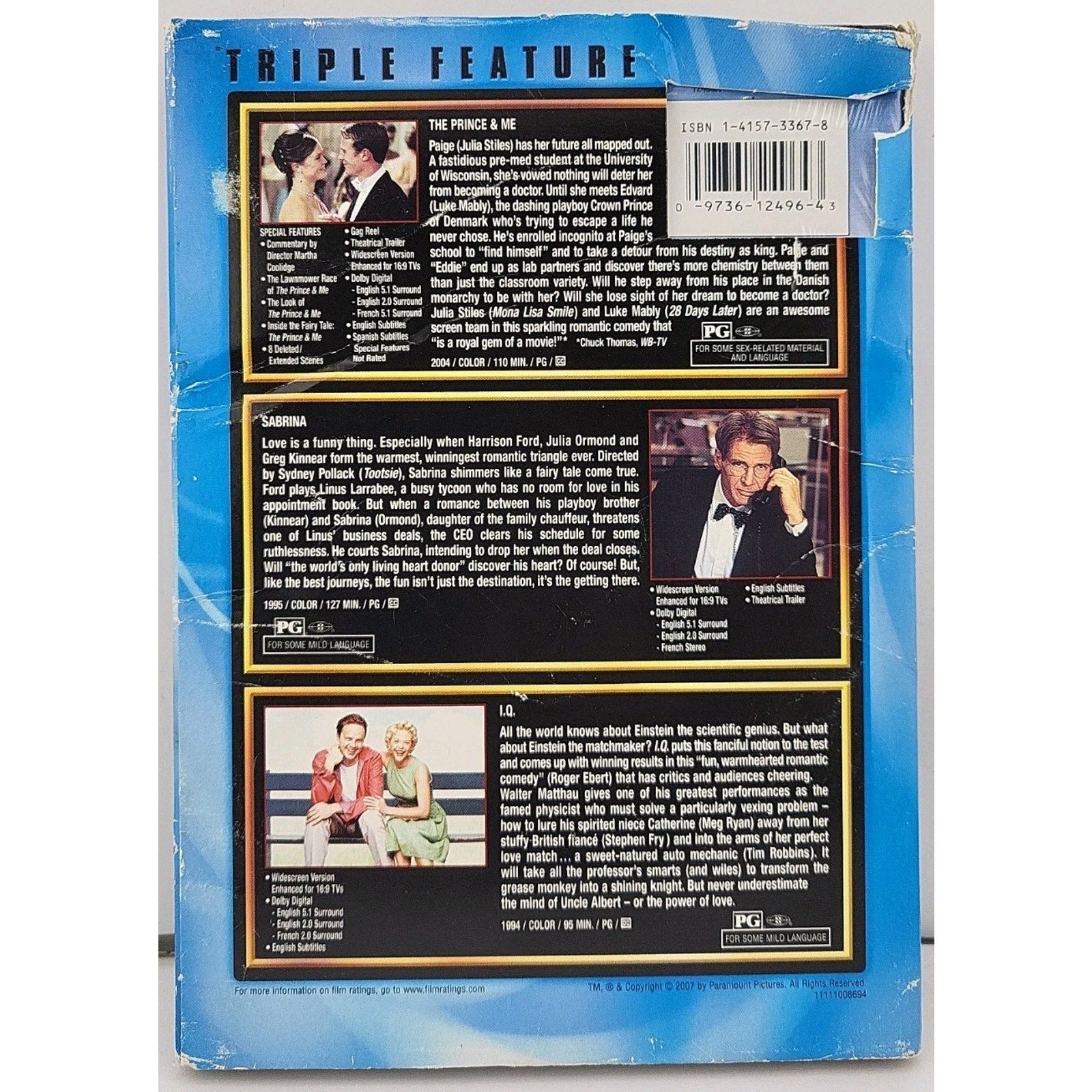 Prince & Me/Sabrina/I.Q. (DVD) *Brand New*