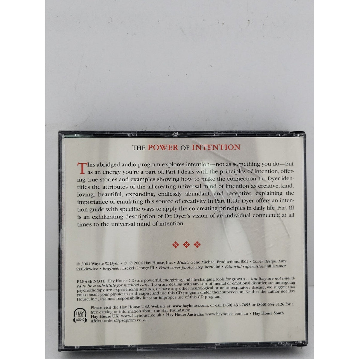 Dr. Wayne W. Dyer The Power Of Intention CD (Missing Disc 1)