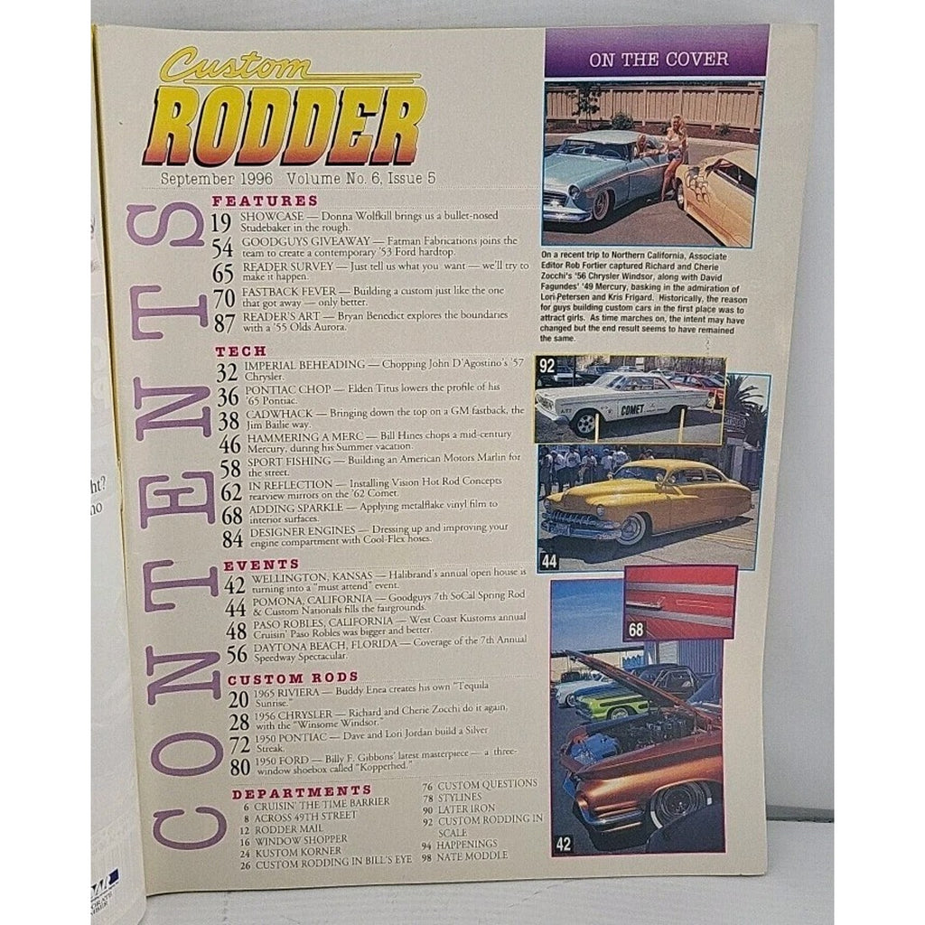 Custom Rodder Sep 1996 Cruisin PAso Robles, Top Chopping Secrets, Cadillac