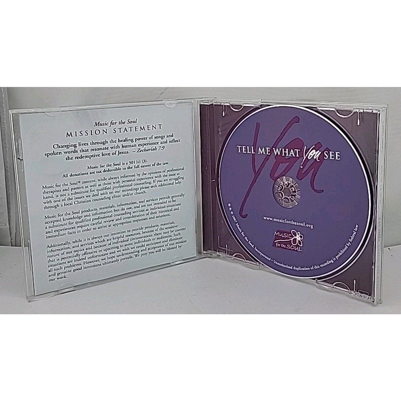 Tell Me What You See - Music for the Soul - CD