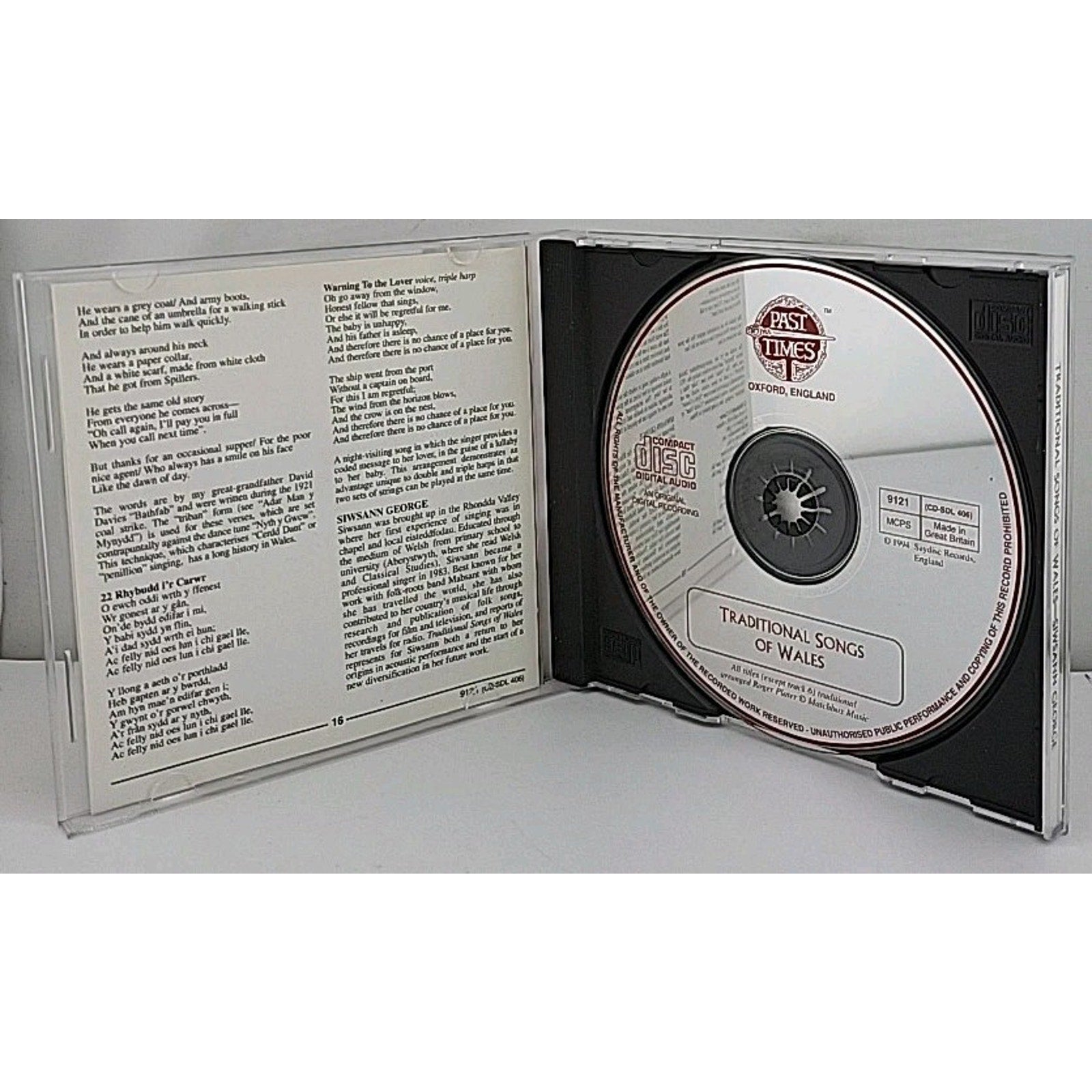 Traditional Songs of Wales (CD, 1994 Saydisc Records) Siwann George