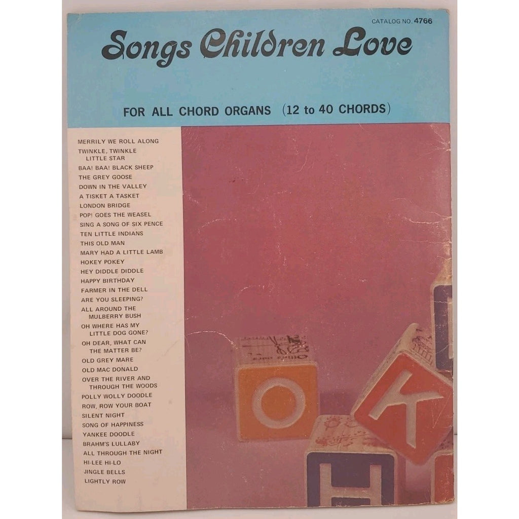 Songs Children Love For All Chord Organs (12 to 40 Chords) 1974 Song Music Book