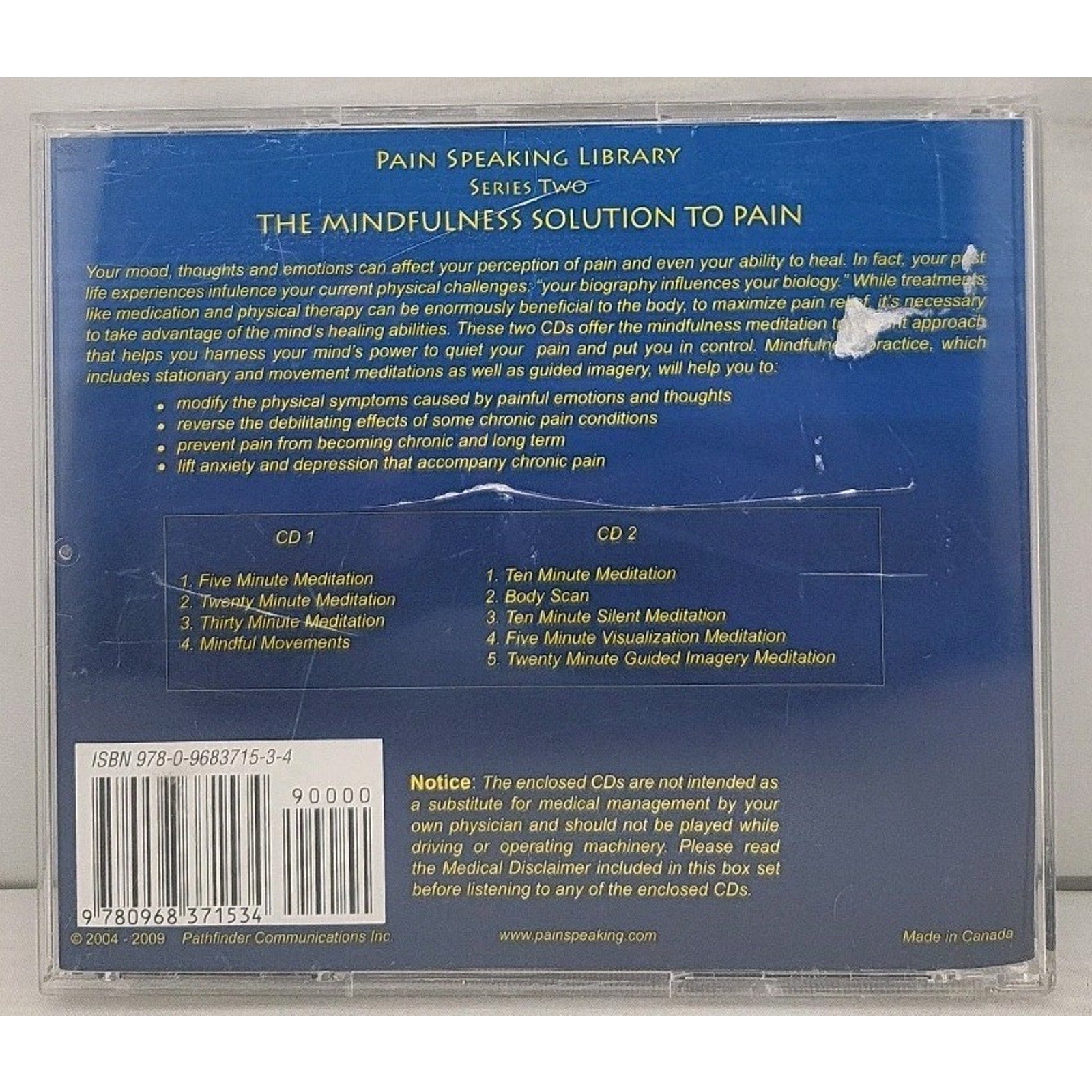 Pain Speaking Library Series Two: The Mindfulness Solution To Pain CD