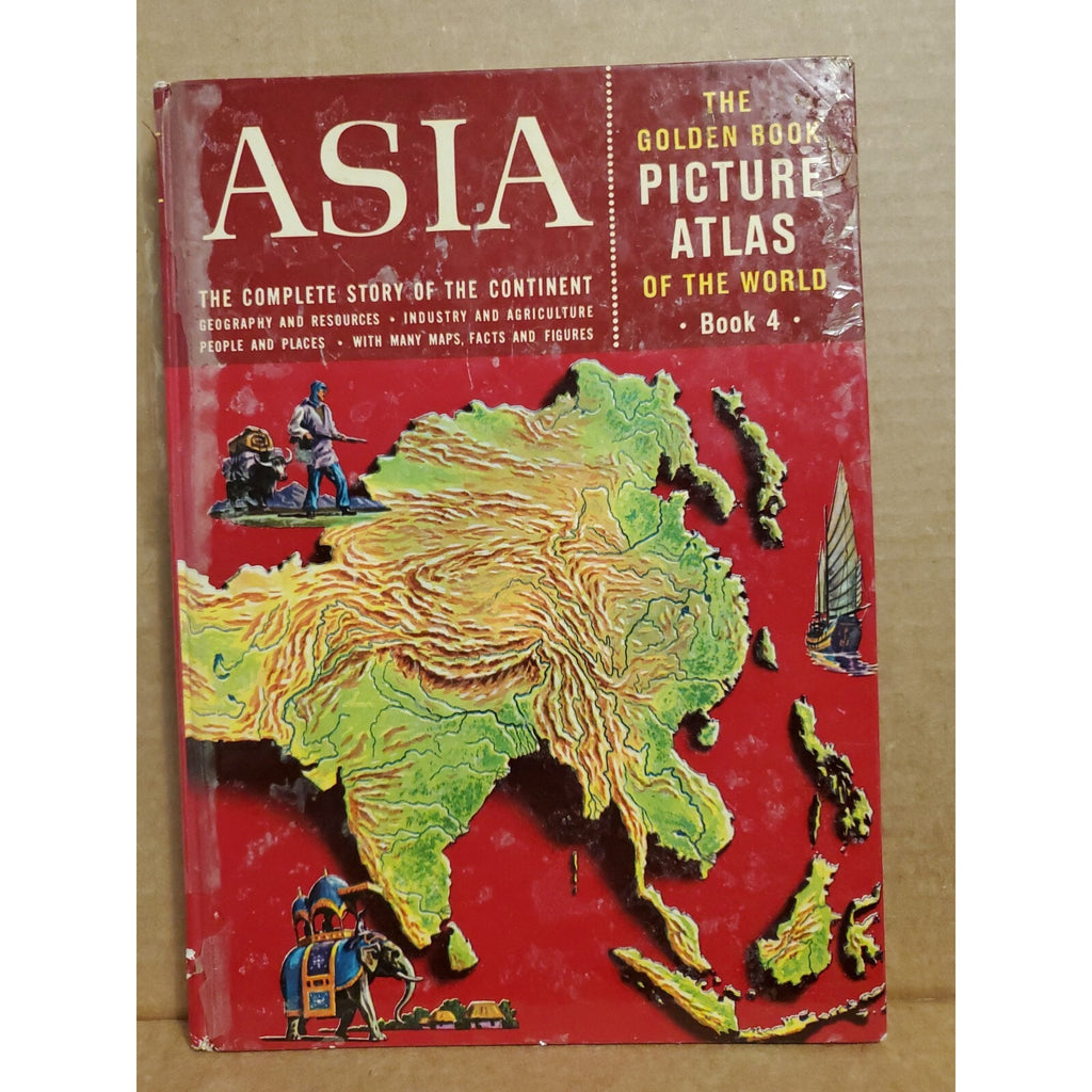 The Golden Book Picture Atlas of the World Book 4 Asia 1960 Vintage