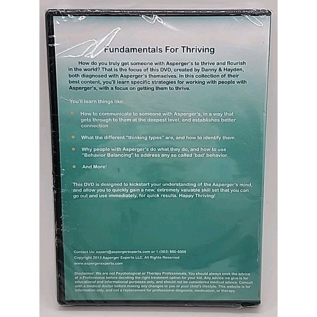 Asperger Experts Presents: Fundamentals for Thriving DVD (2013) *Brand New*