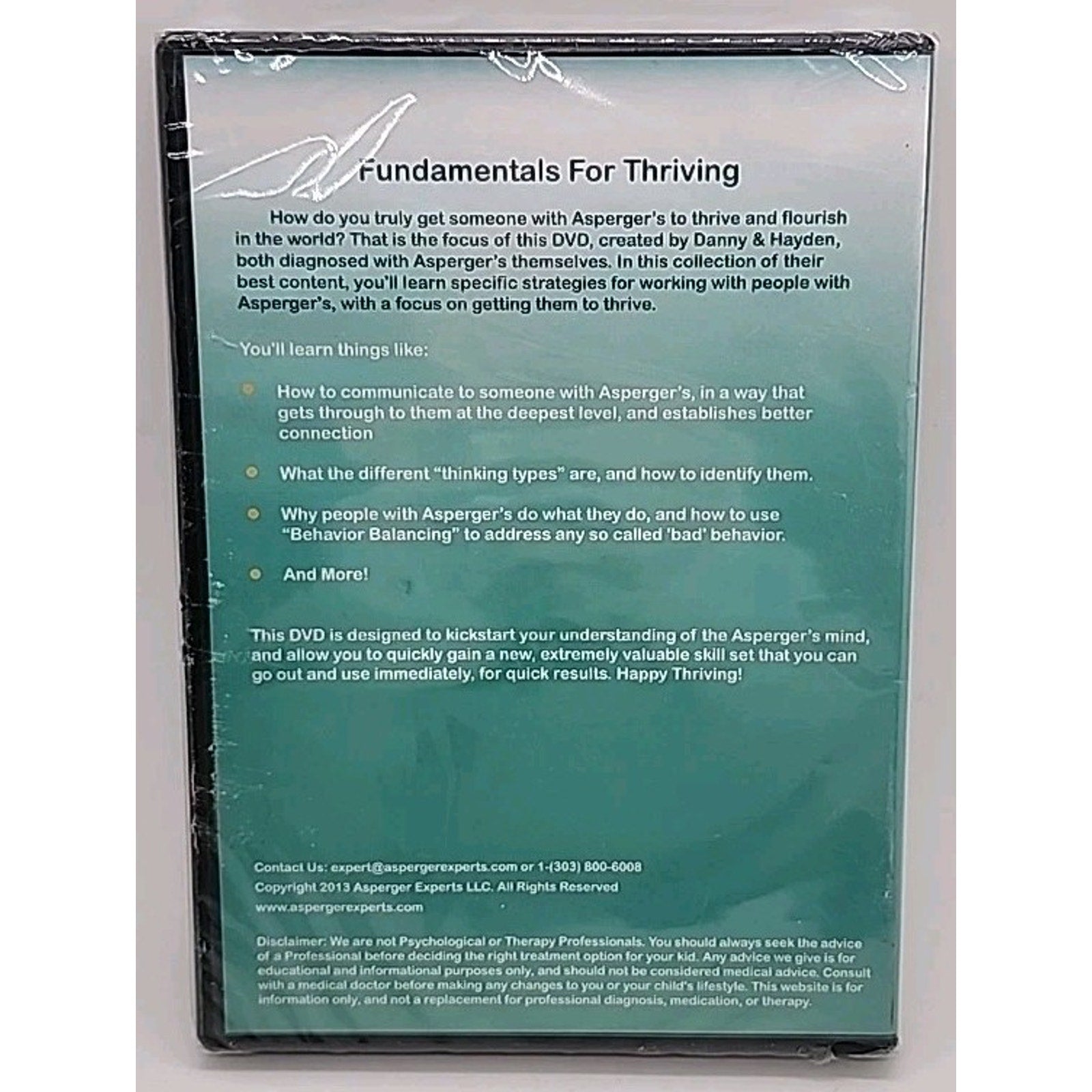 Asperger Experts Presents: Fundamentals for Thriving DVD (2013) *Brand New*