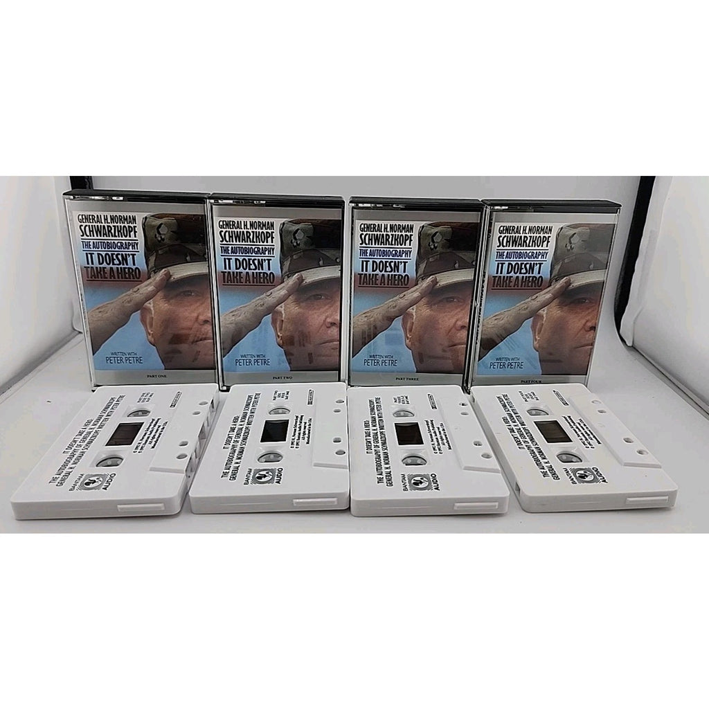 General H. Norman Schwarzkopf It Doesnt Take A Hero 4 Parts Cassette