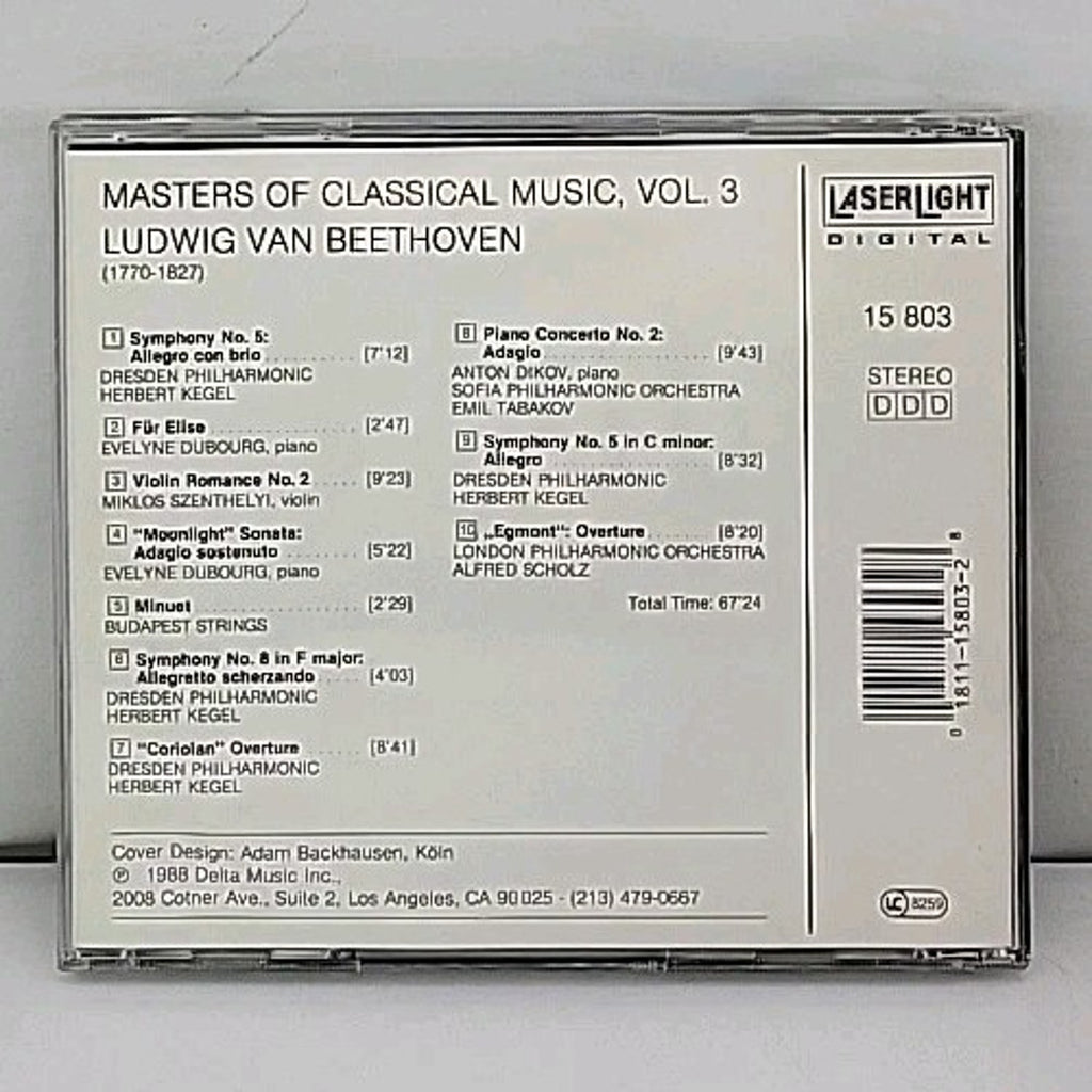 Masters of Classical Music by Ludwig van Beethoven (CD, 1990)