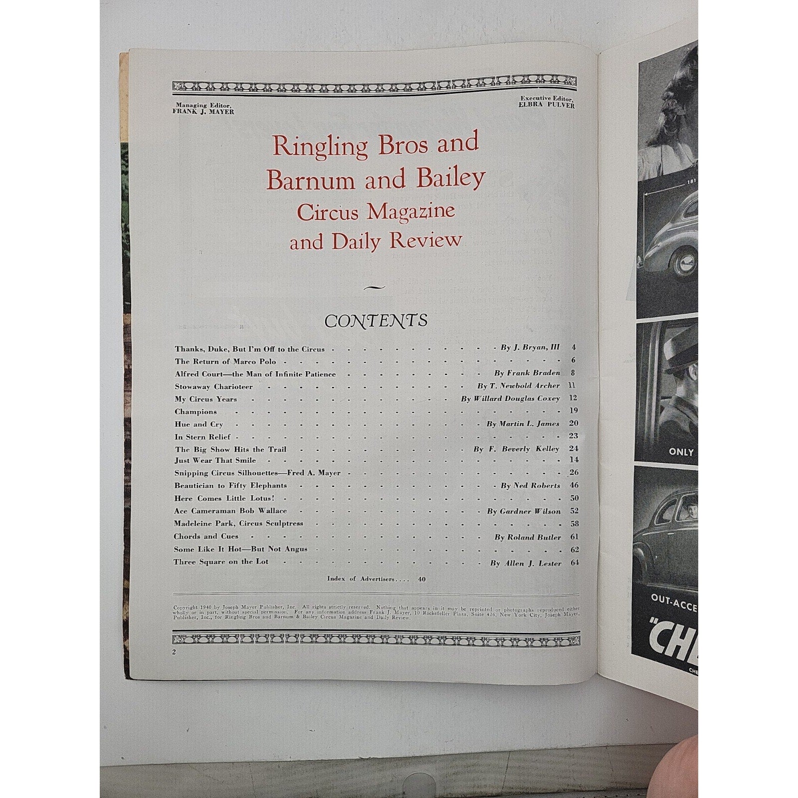 1940 Ringling Bros. and Barnum & Bailey Circus Magazine & Daily Review