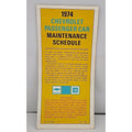 1974 Chevrolet Passenger Car Maintenance Schedule