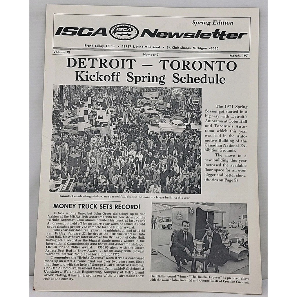 ISCA Newsletter March 1971 Volume XI Number 7