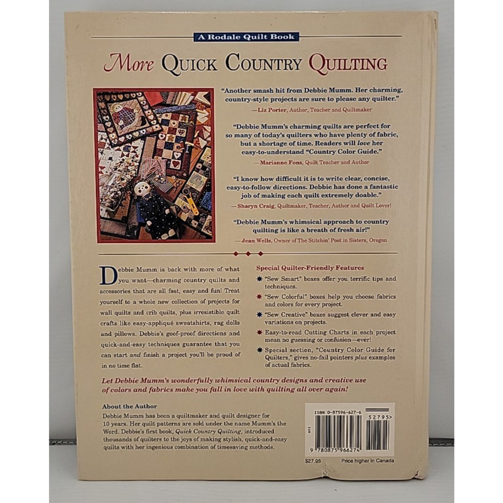 More Quick Country Quilting : Over Sixty New Fast and Fun Projects from the...