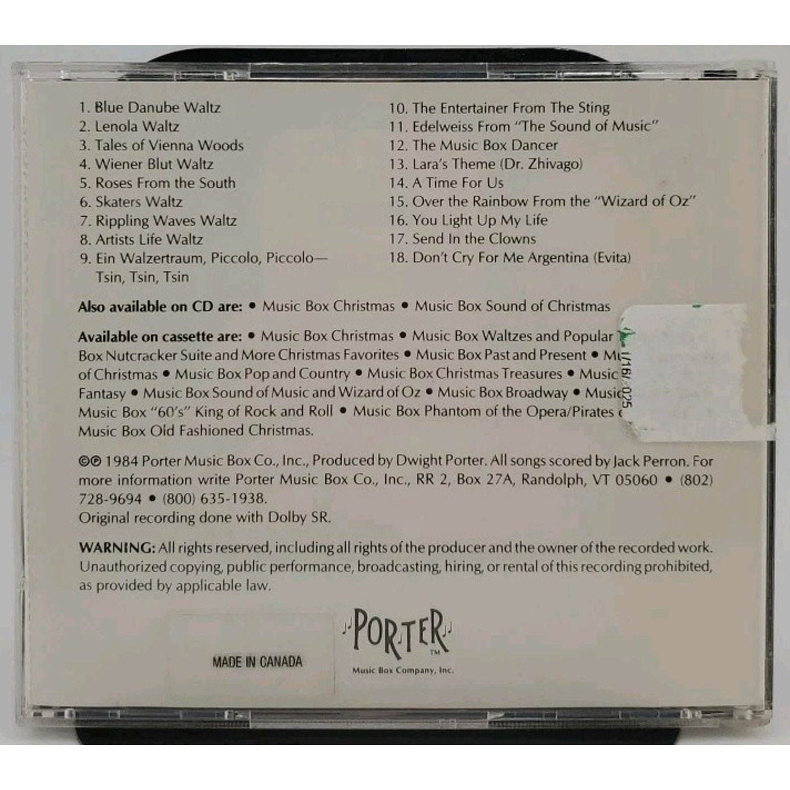 Music Box Waltzes and Popular Tunes (CD)