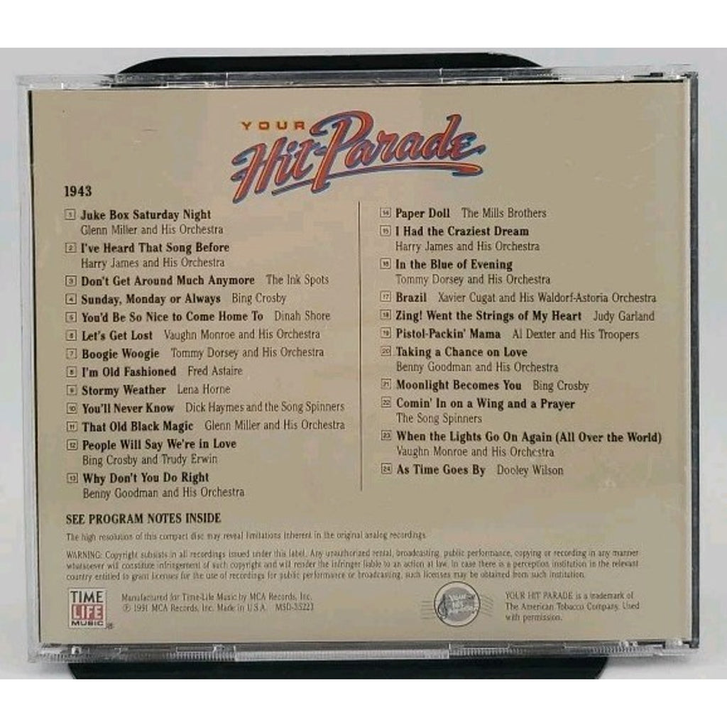 Time Life Your Hit Parade 1943 CD Various Artists