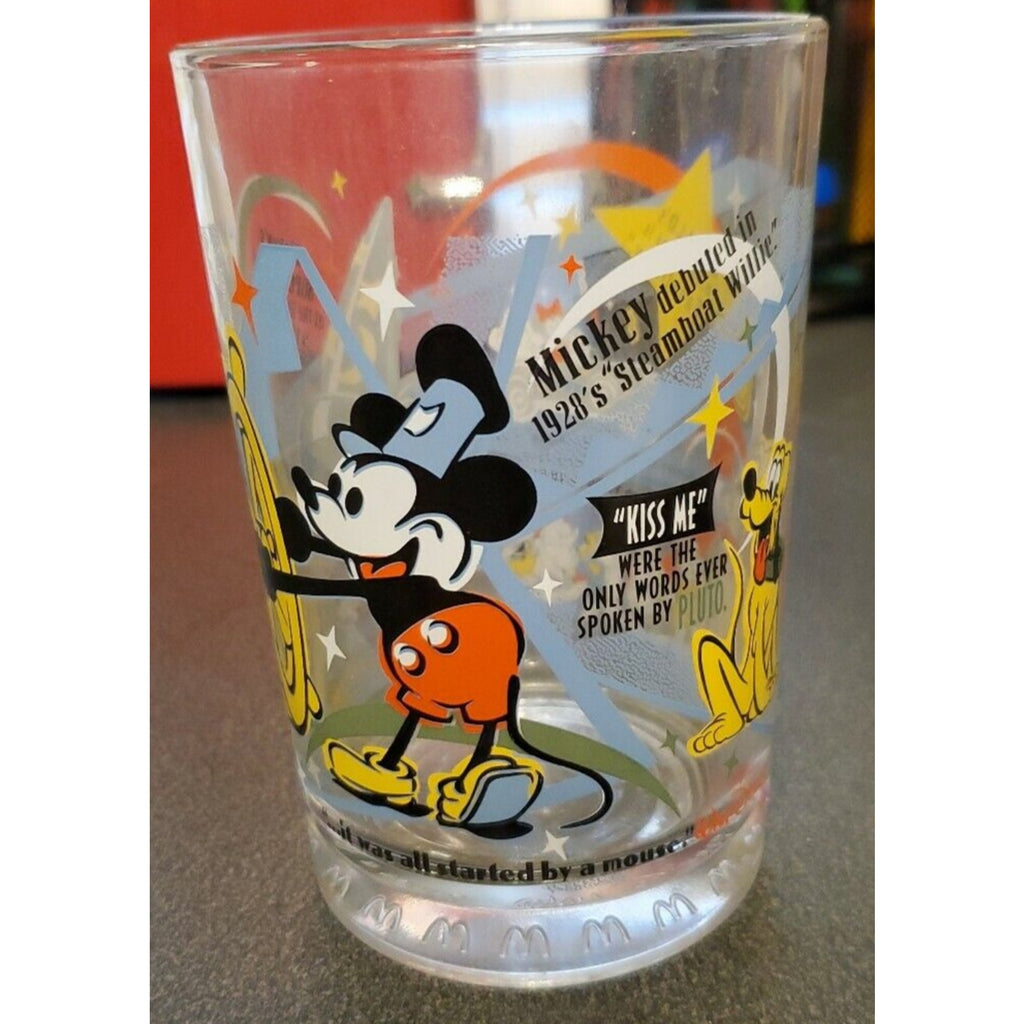 McDonald's Disney Drinking Glass Cup Tumbler 100 Years Of Magic Mickey Goofy
