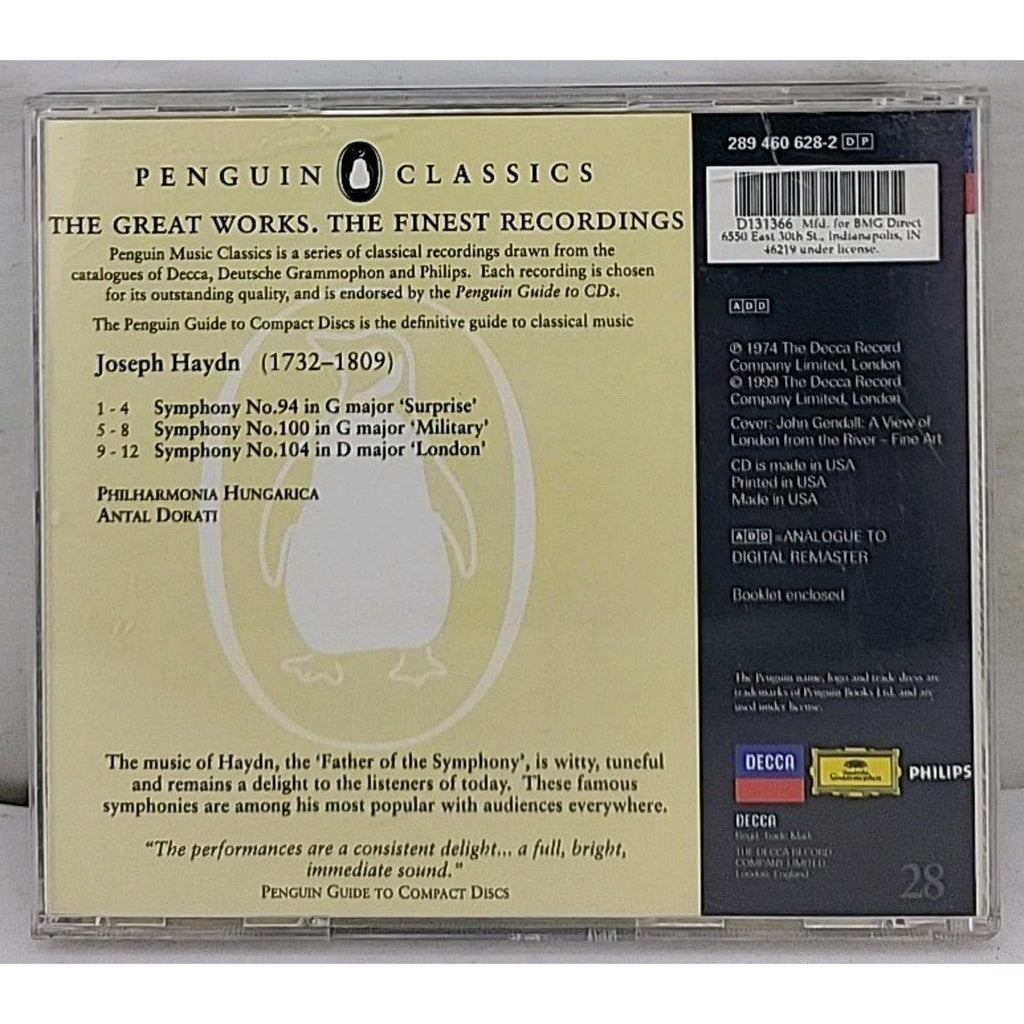 Haydn: London/Surprise/Military Symphonies Antal Dorati CD 1999