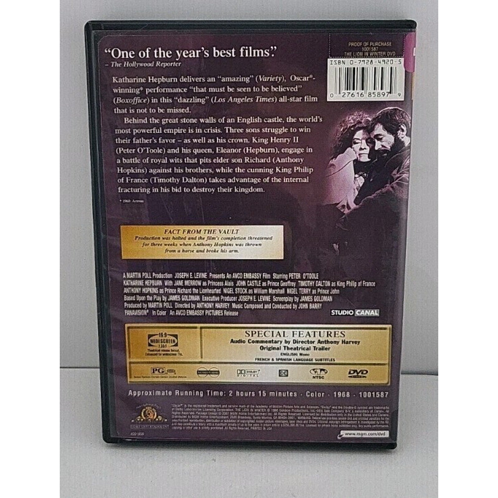 The Lion in Winter (DVD, 1968)
