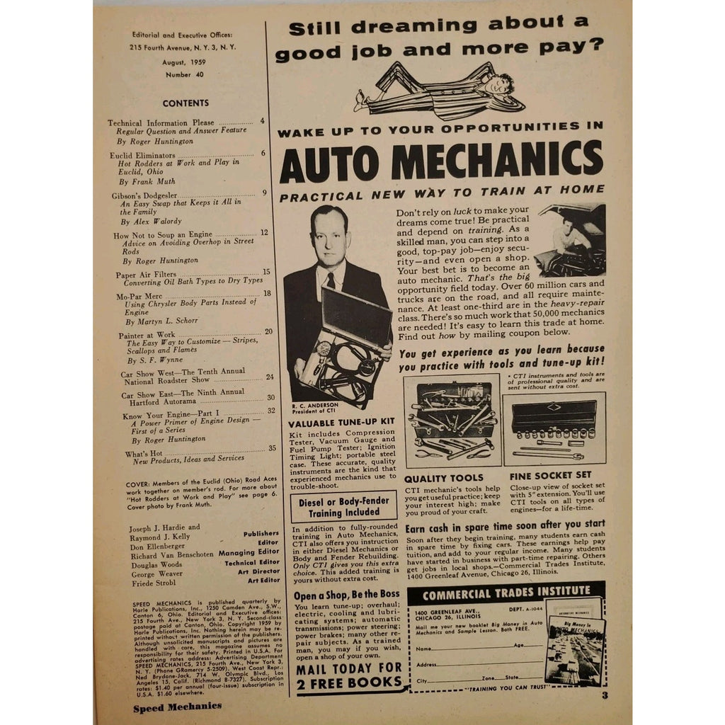Speed Mechanics Magazine August 1959