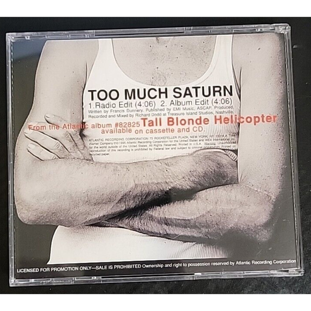 Too Much Saturn by Francis Dunnery (CD, Promo, Single, 1995, Atlantic)