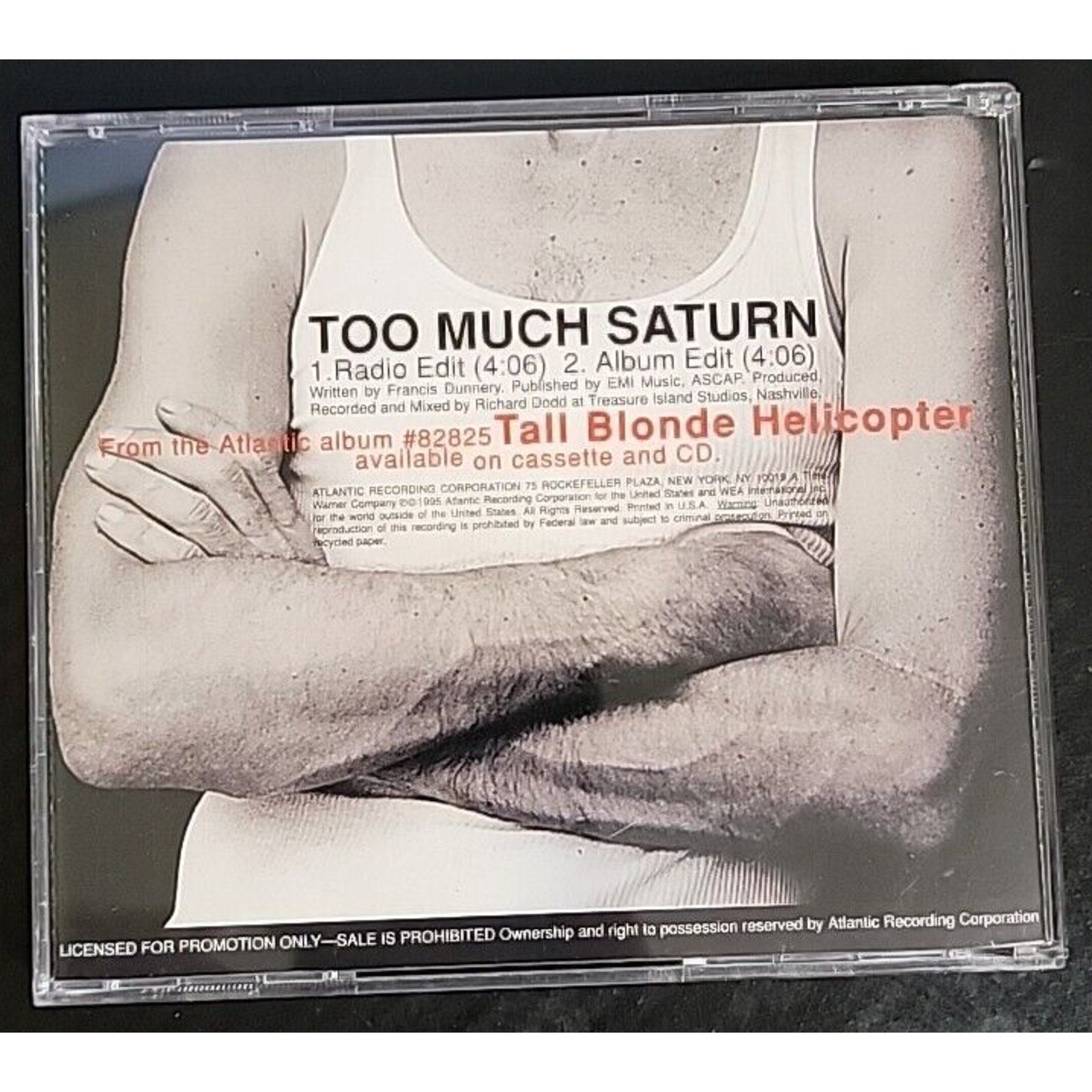 Too Much Saturn by Francis Dunnery (CD, Promo, Single, 1995, Atlantic)