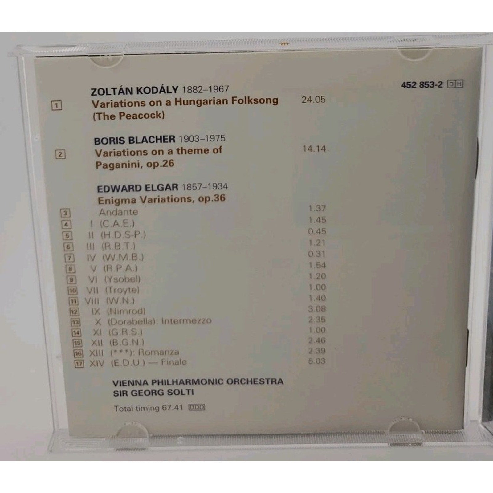 Elgar Enigma Variations by Sir Georg Solti and Vienna Philharmonic (CD, 1997)