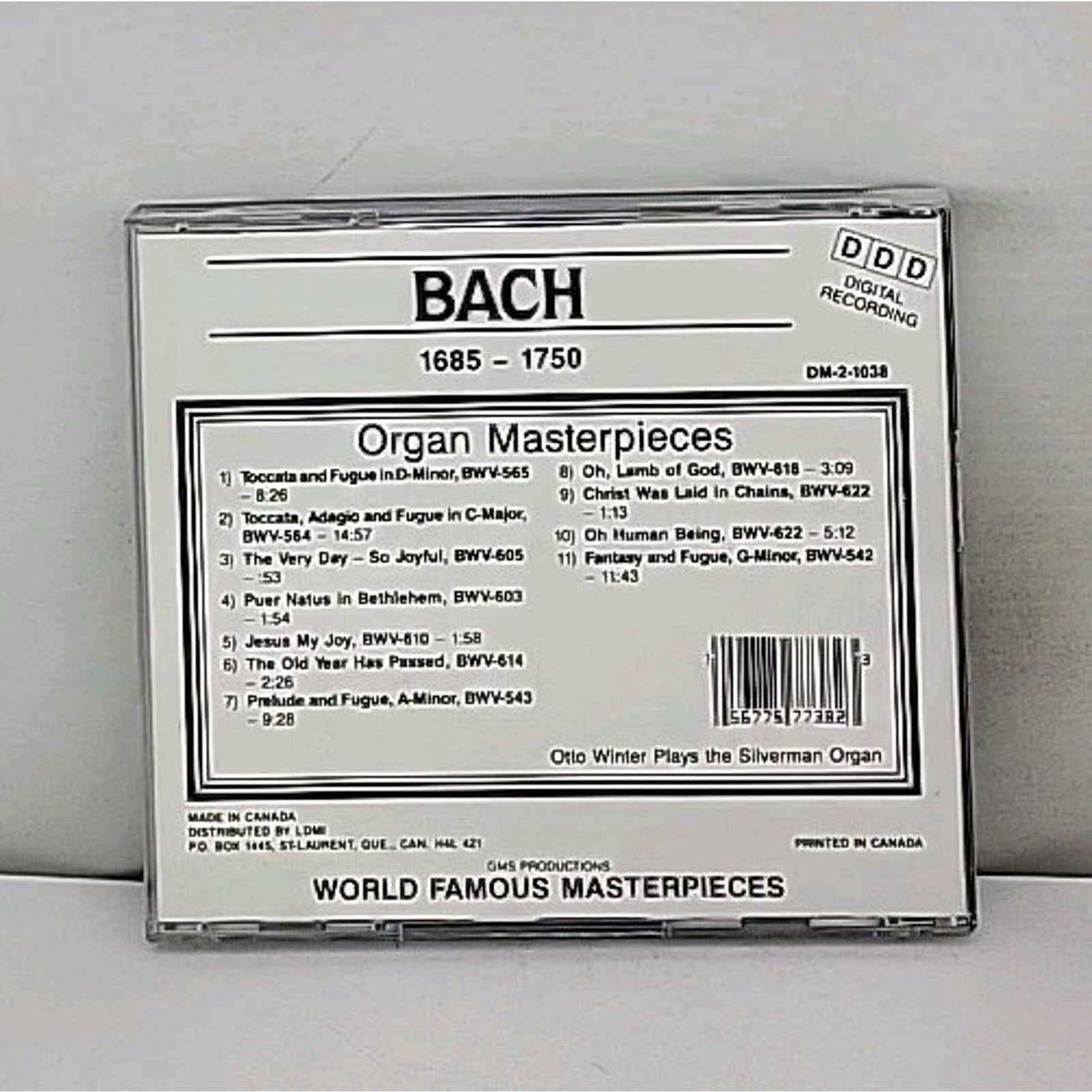 J.S. Bach Organ Masterpieces CD Otto Winter Sylvia Capova