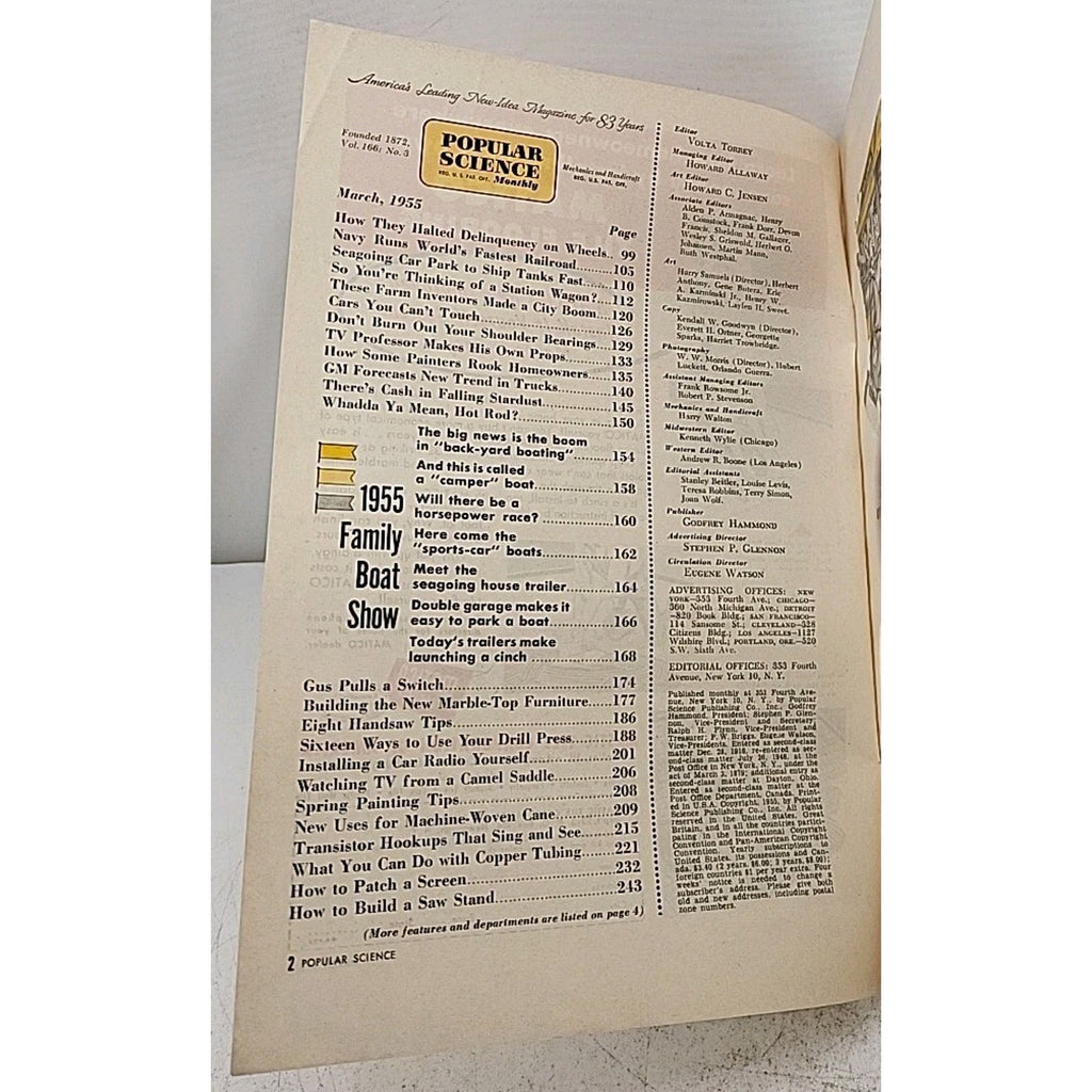 Popular Science Monthly - Mechanics-Autos-Homebuilding - March 1955 - Vol.166
