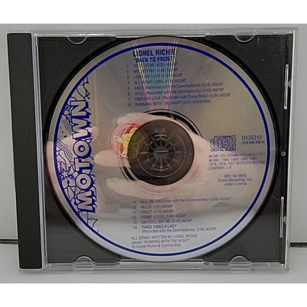 Back to Front by Lionel Richie (CD, May-1992, Motown) *CD ONLY*