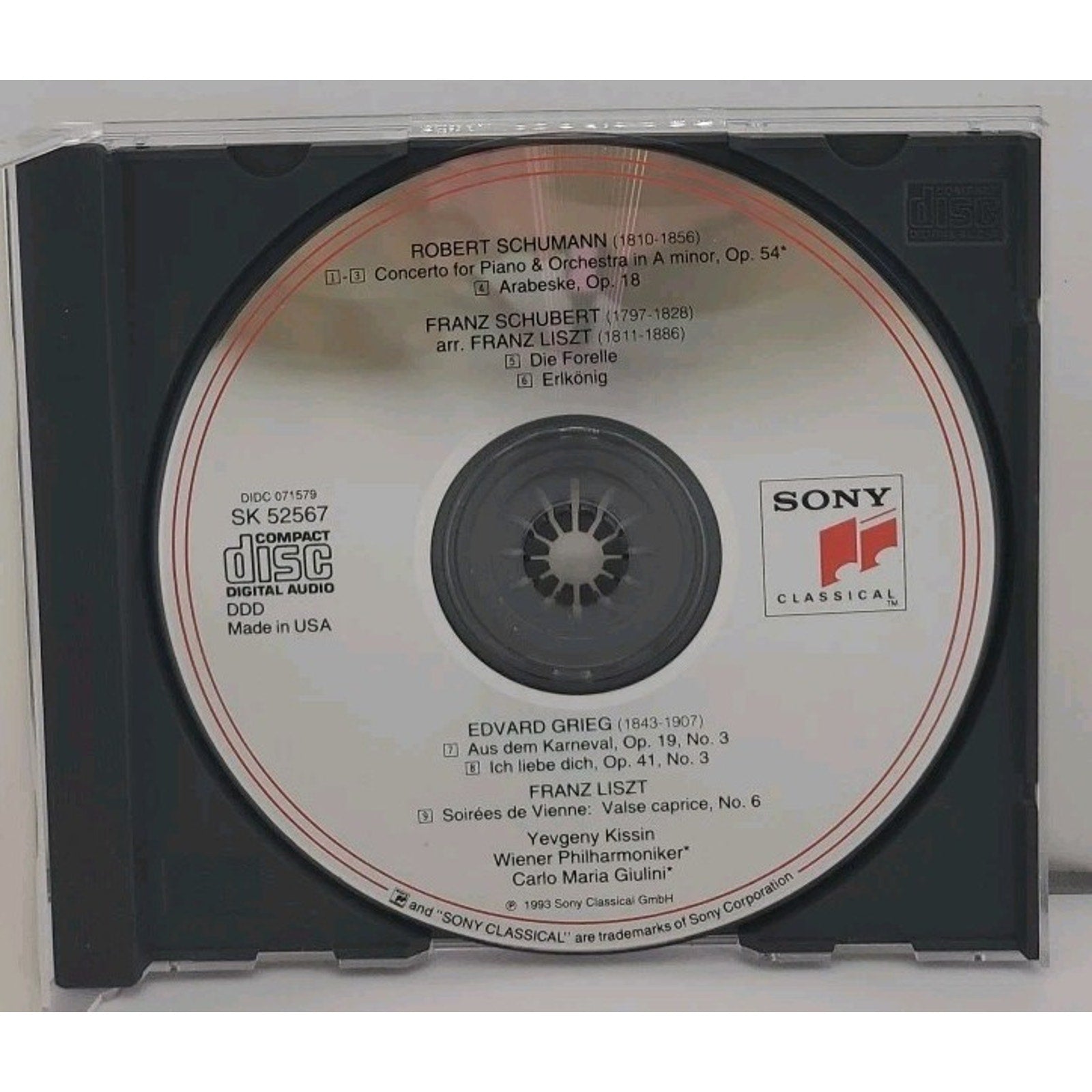 Piano Concerto by Schumann / Kissin / Giulini / Vpo (CD, 1993)