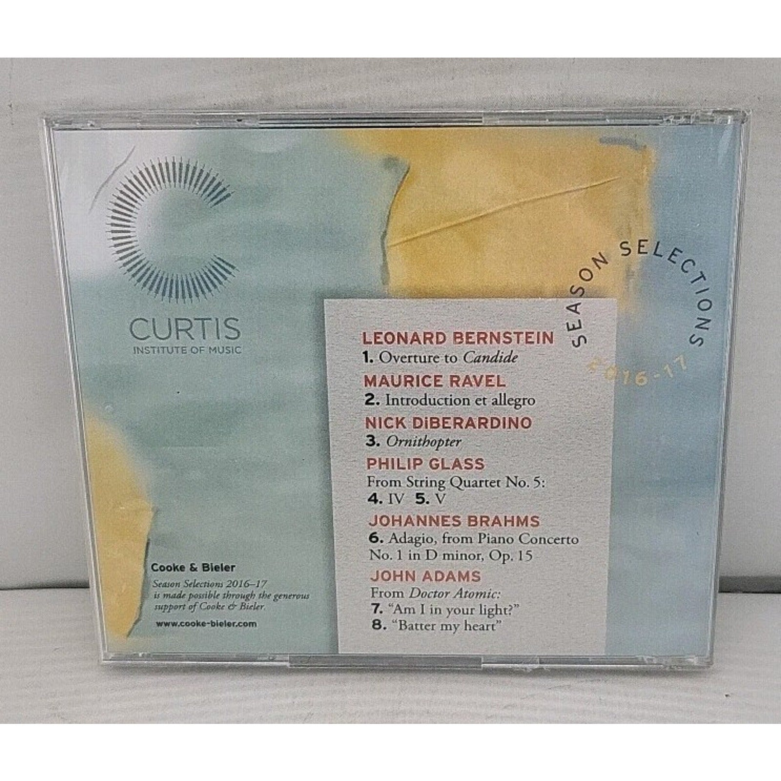 Curtis Institute Of Music - 2016-2017 Season Selections CD *Brand New*