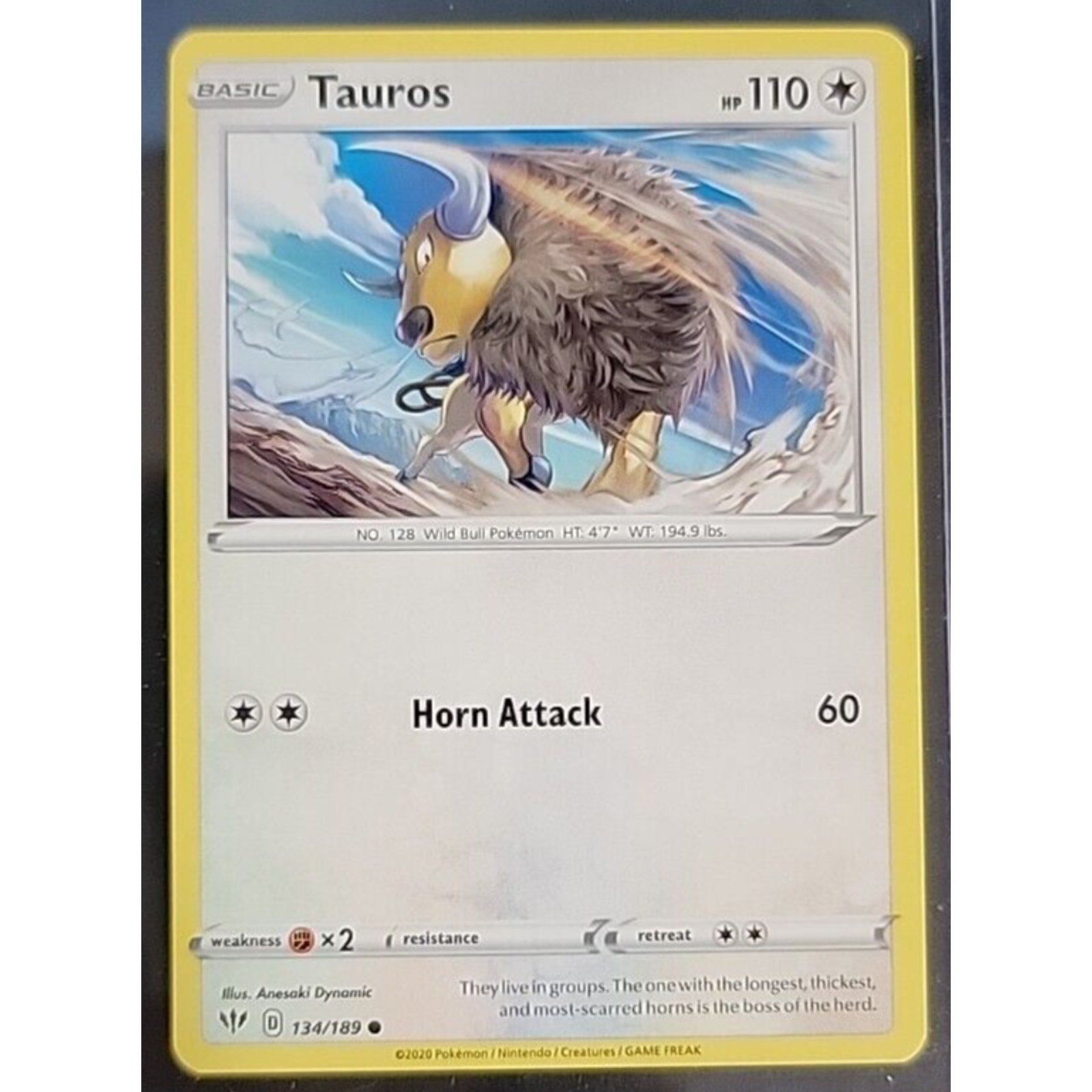 Tauros 134/189 - Darkness Ablaze - Common - Pokemon Card TCG