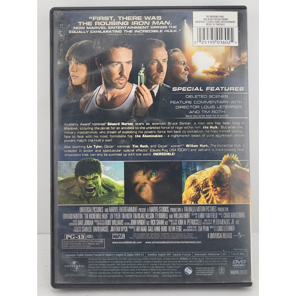 The Incredible Hulk (DVD, 2008)