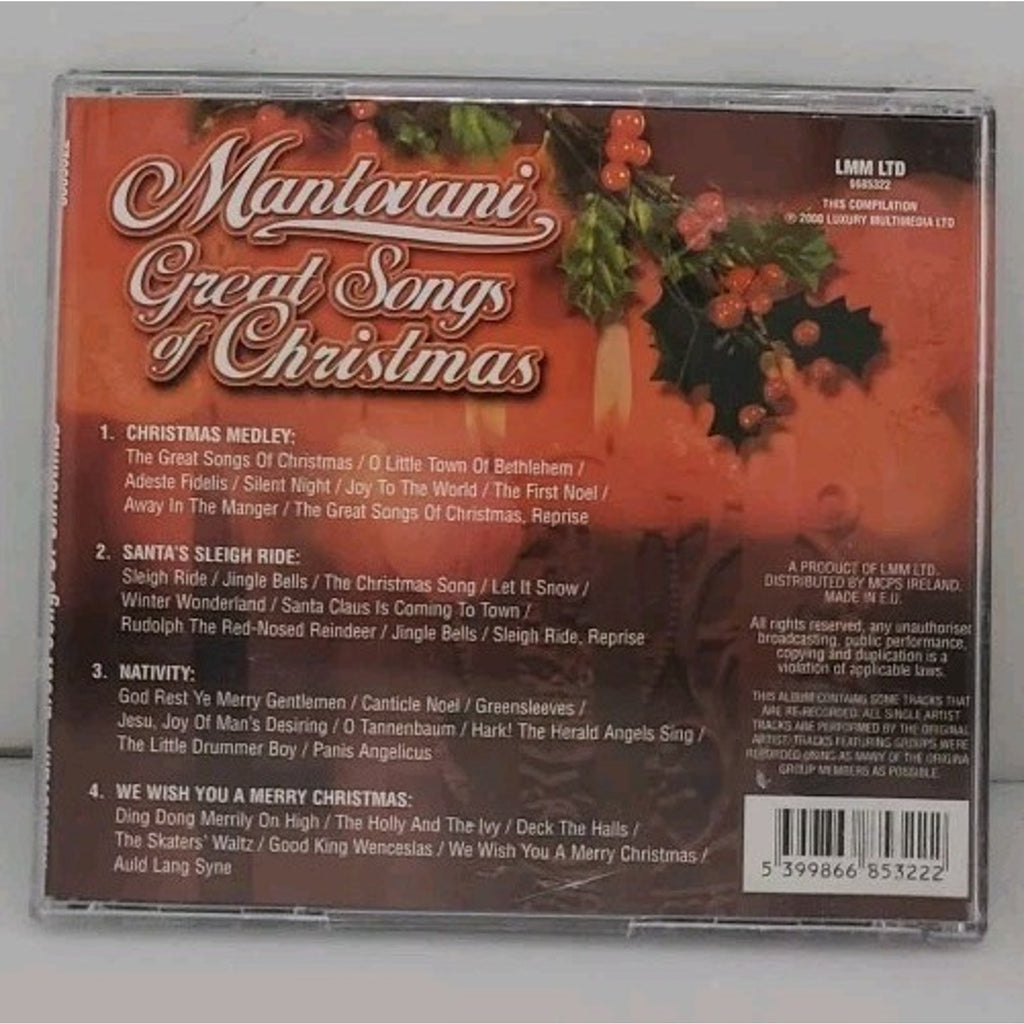 Mantovani Great Songs of Christmas Music CD
