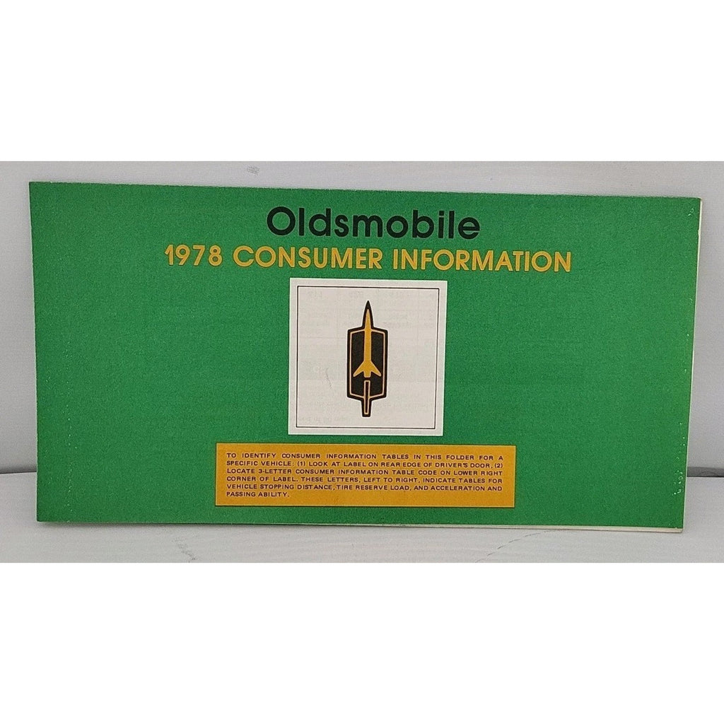 1978 Oldsmobile Consumer Information