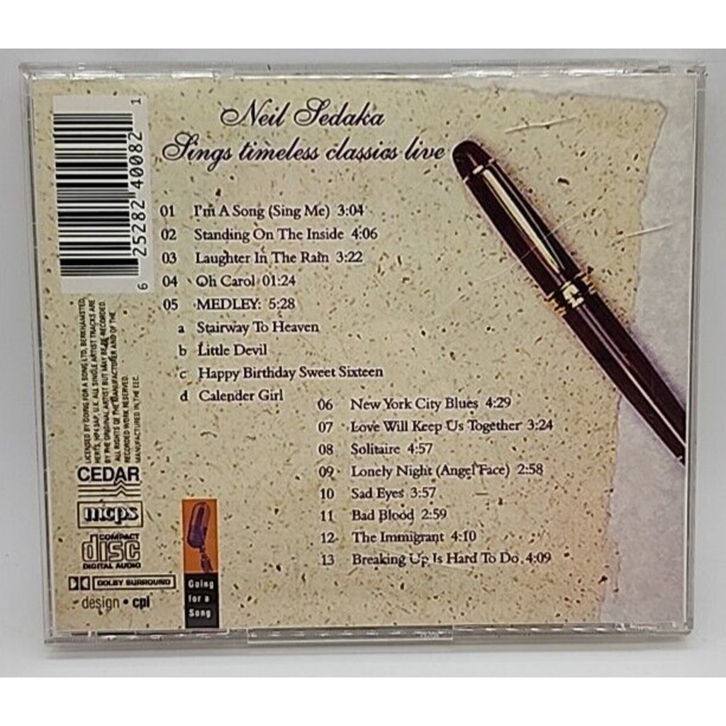 Timeless Classics..Live by Neil Sedaka (CD, 2001)