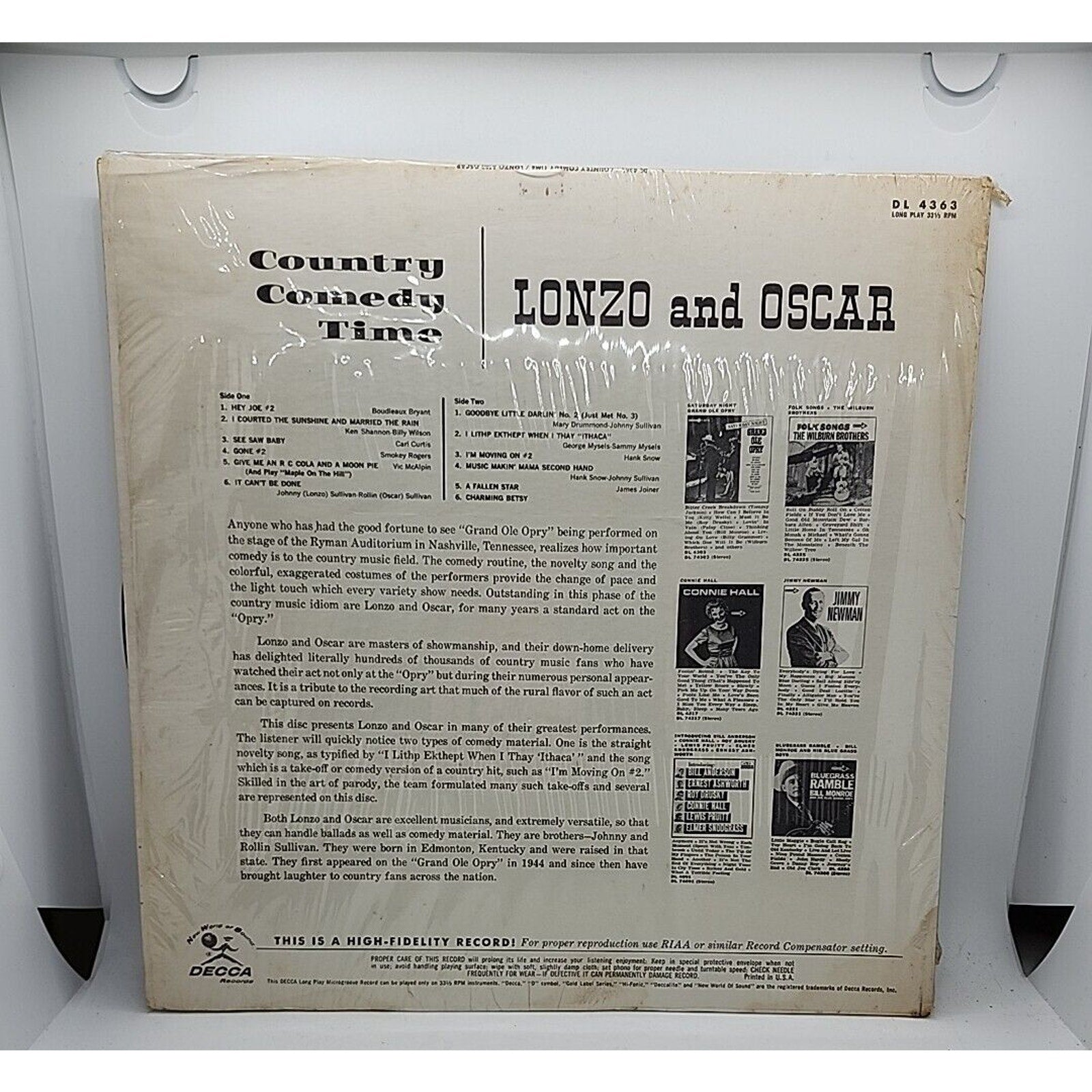 Lonzo & Oscar Country Comedy Time Country Bluegrass Humor (Record)