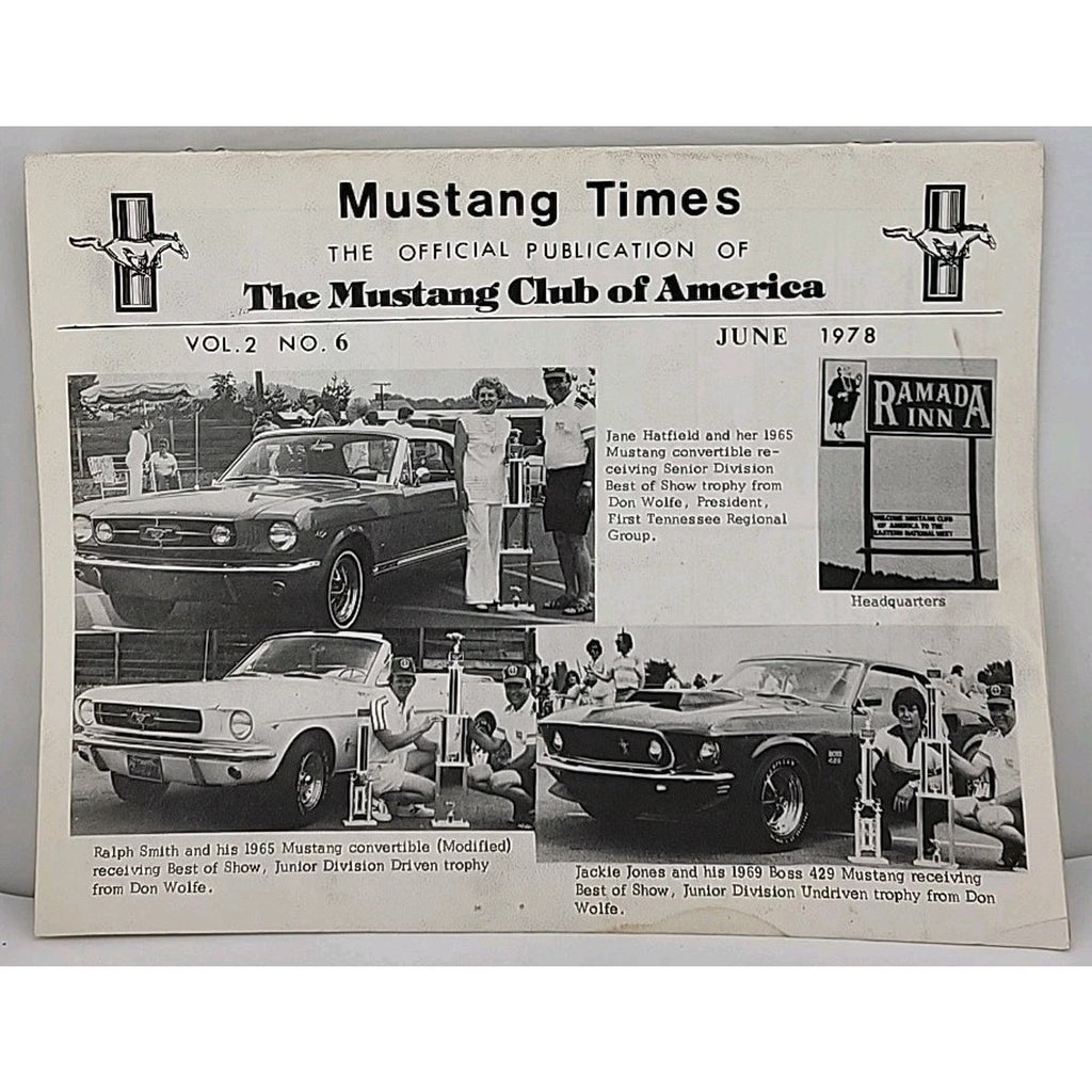 Mustang Times Magazine - Mustang Club Of America - June 1978 - Vol. 2 No. 6