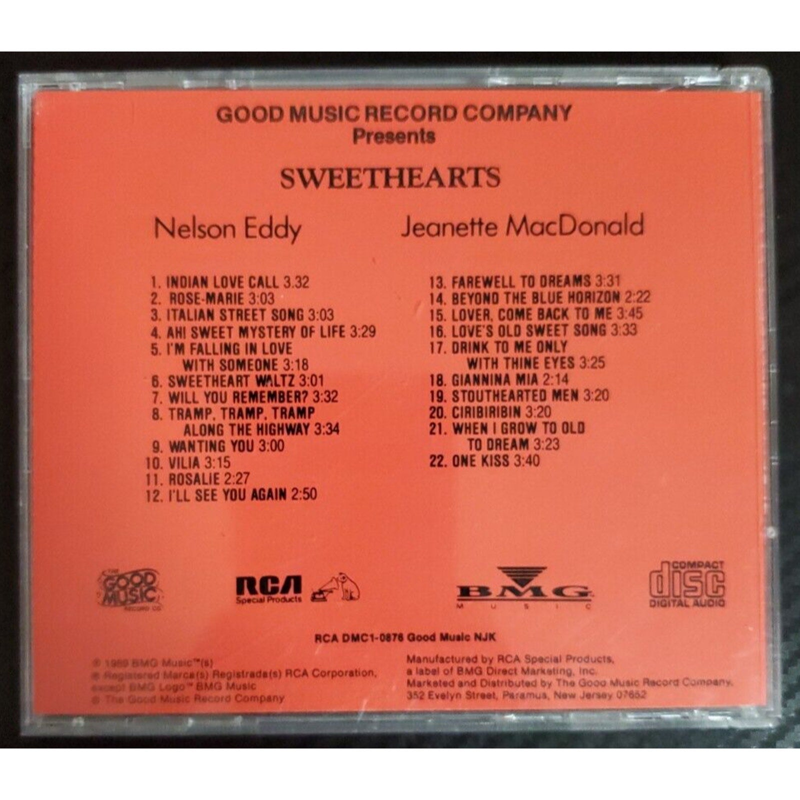 SWEETHEARTS Nelson Eddy Jeanette Macdonald (CD, 1989, RCA)